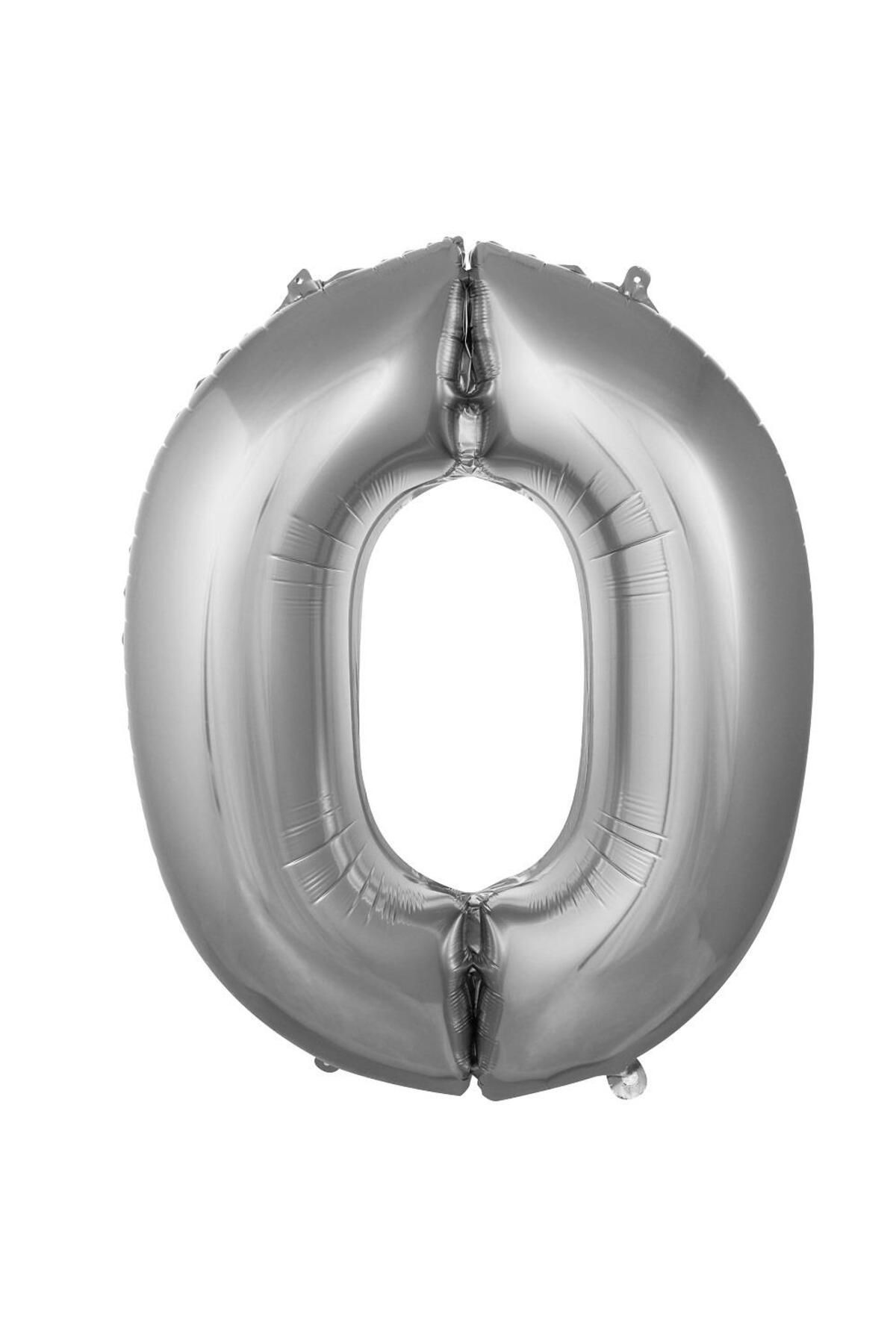 PARTİMİO PARTİ MALZEMELERİ Rakam Folyo Balon Gümüş Renk 16'' (36cm)