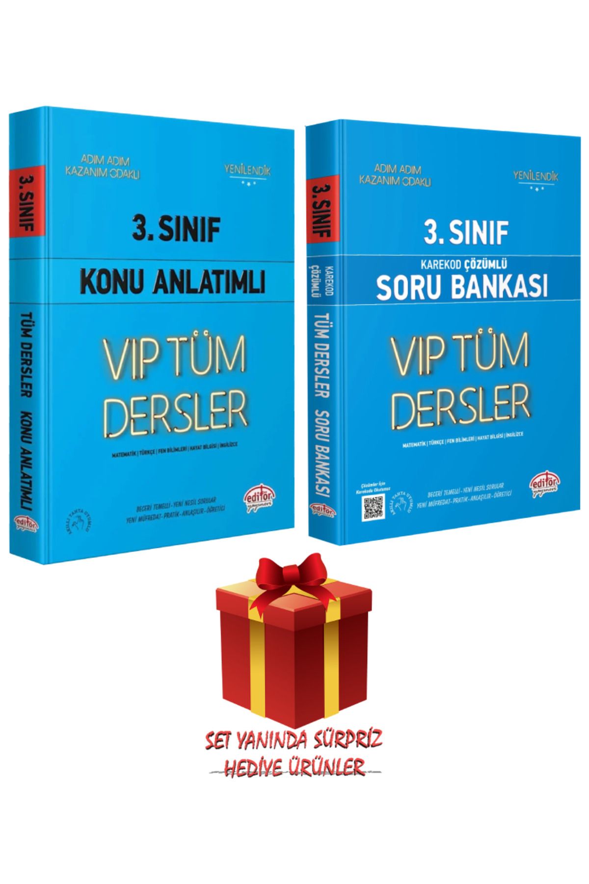 Editör Yayınevi 3. Sınıf VIP Tüm Dersler Konu Anlatımlı+Karekod Çözümlü Soru Bankası+Hediye