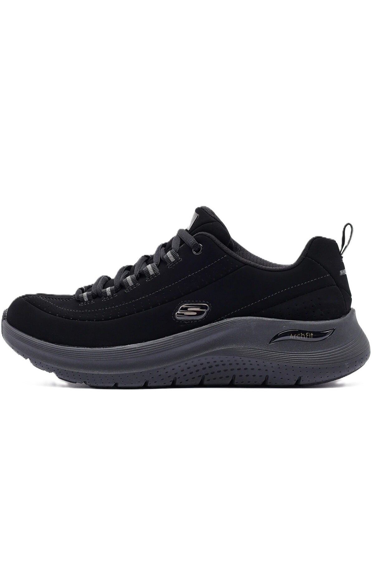 SKECHERS Arch Fit 2.0-Dark Horse Leather Womens Sneaker Hakiki Deri Kadın Günlük Spor Ayakkabı Siyah