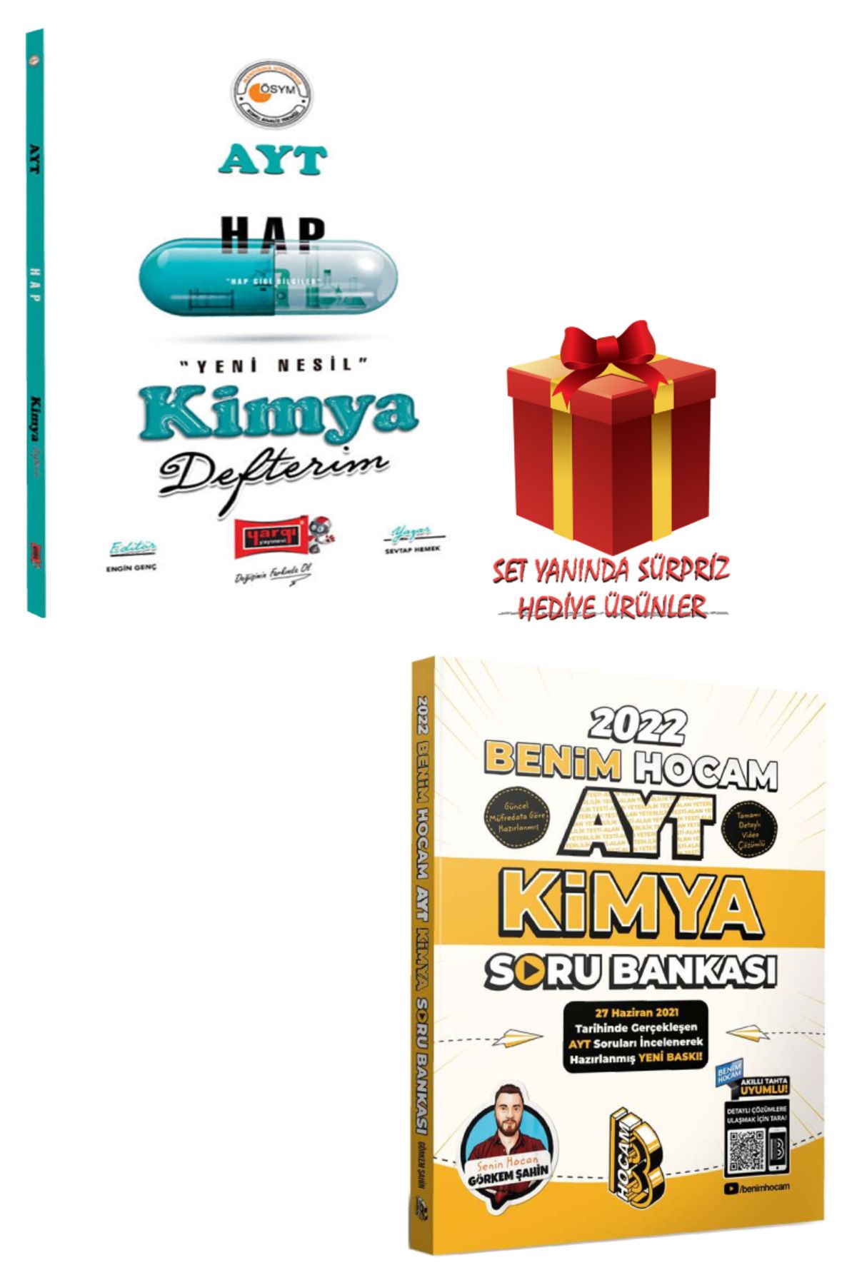 Yargı Yayınları AYT Hap Kimya Defterim+Benim Hocam AYT Kimya Soru Bankası+Hediye