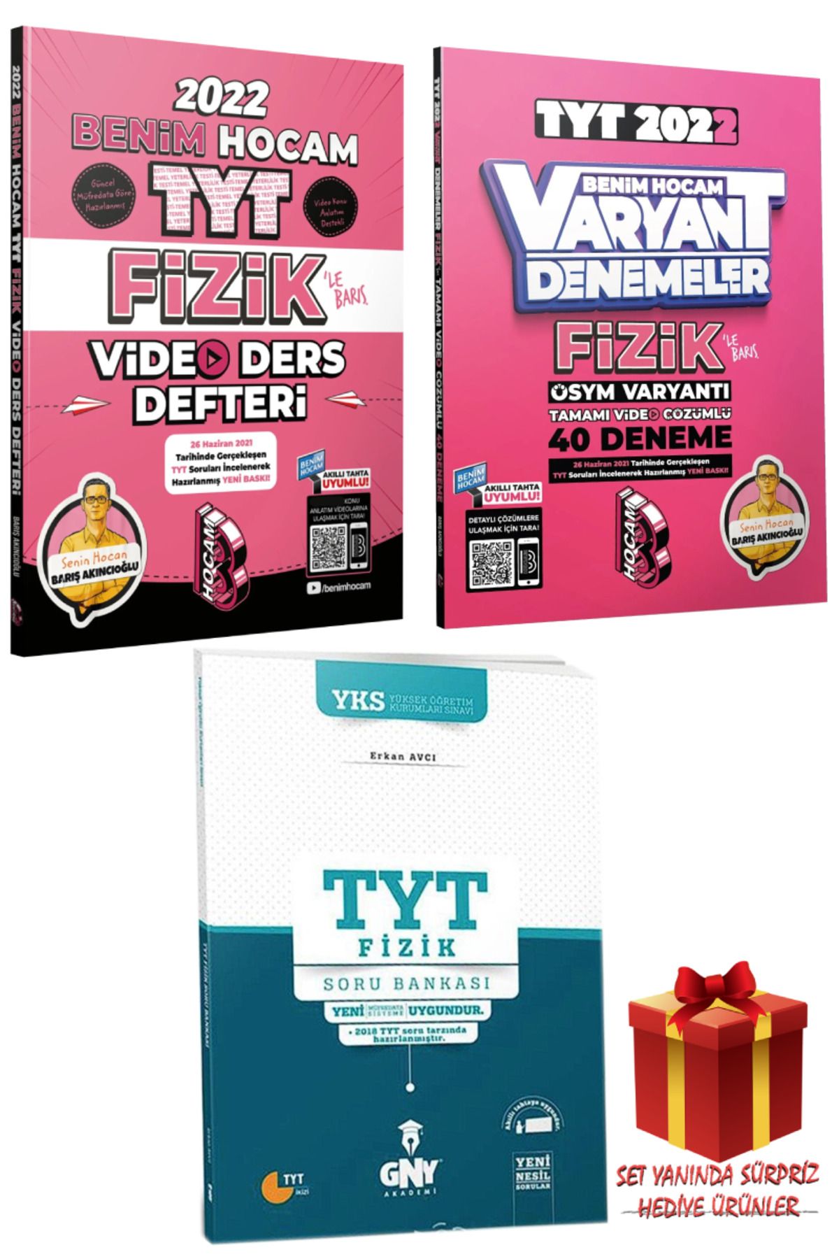 Panem Yayınları Benim Hocam TYT Fizik Video Ders Defteri + TYT Fizik 40 Deneme + TYT Fizik Soru Bankası