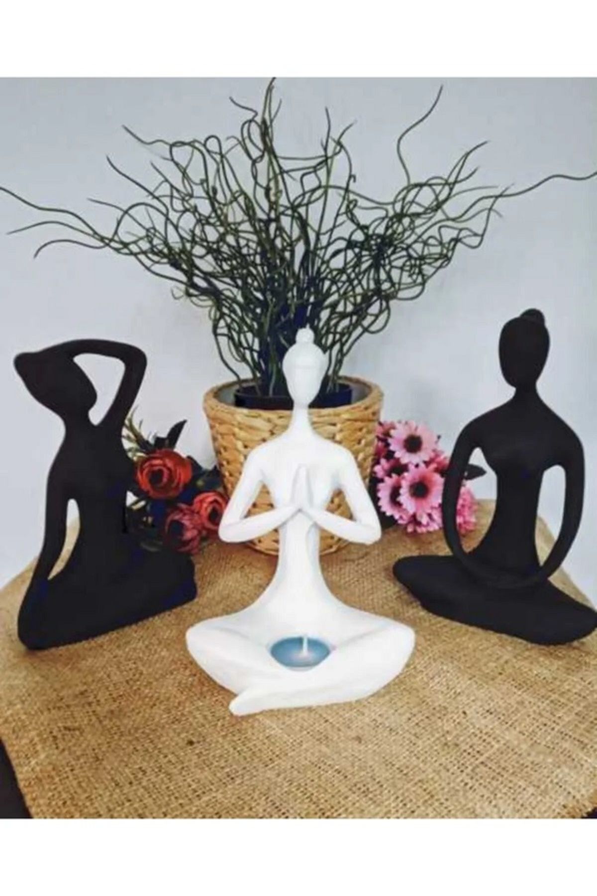 Dekoromi Dekoratif Yogacı Kadın Biblo (21x15 CM) 3 ADET