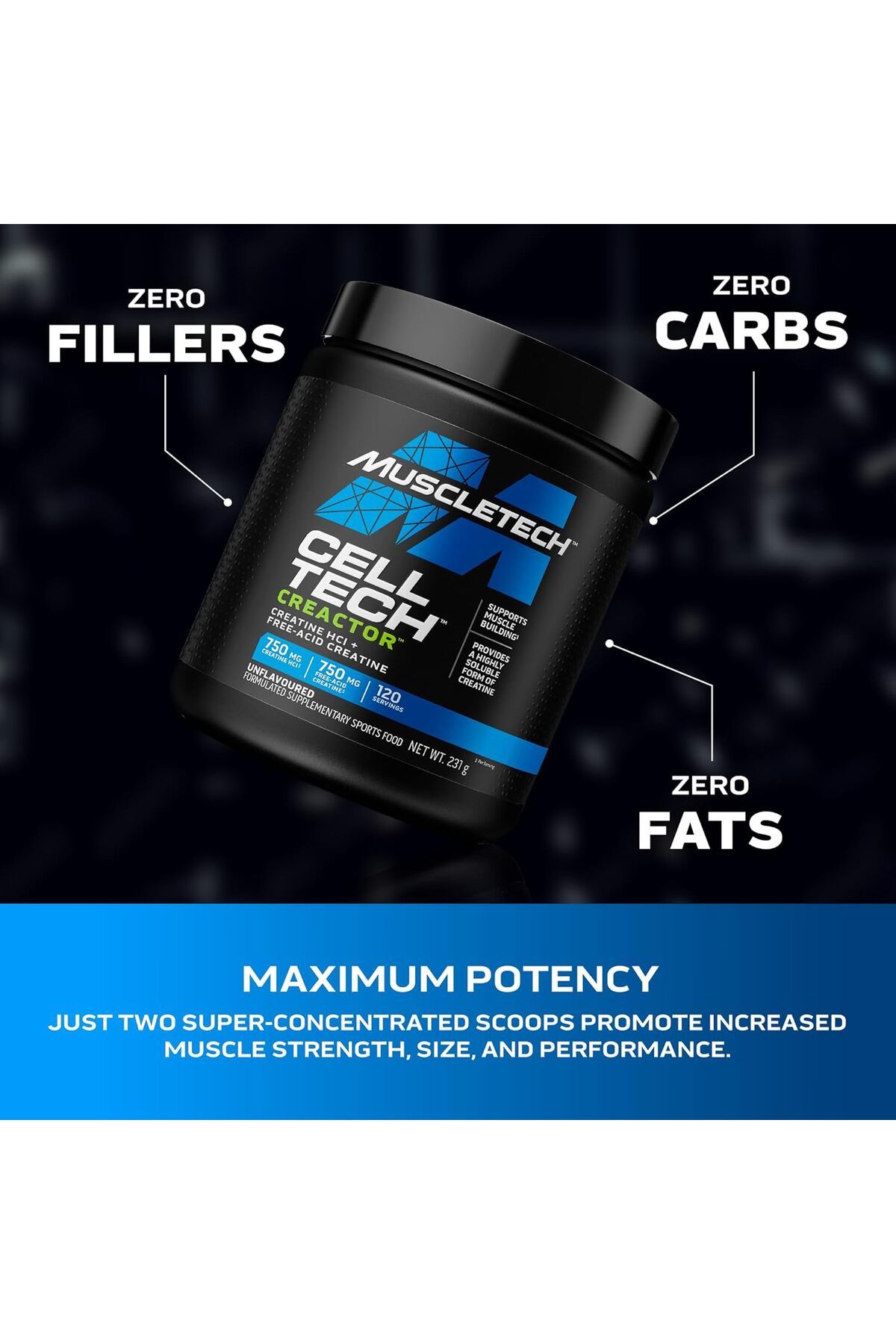 MUSCLETECH-Cell-Tech Creactor Creatine HCl and Free-Acid Creatine Increase Muscle Building, Boost St 3
