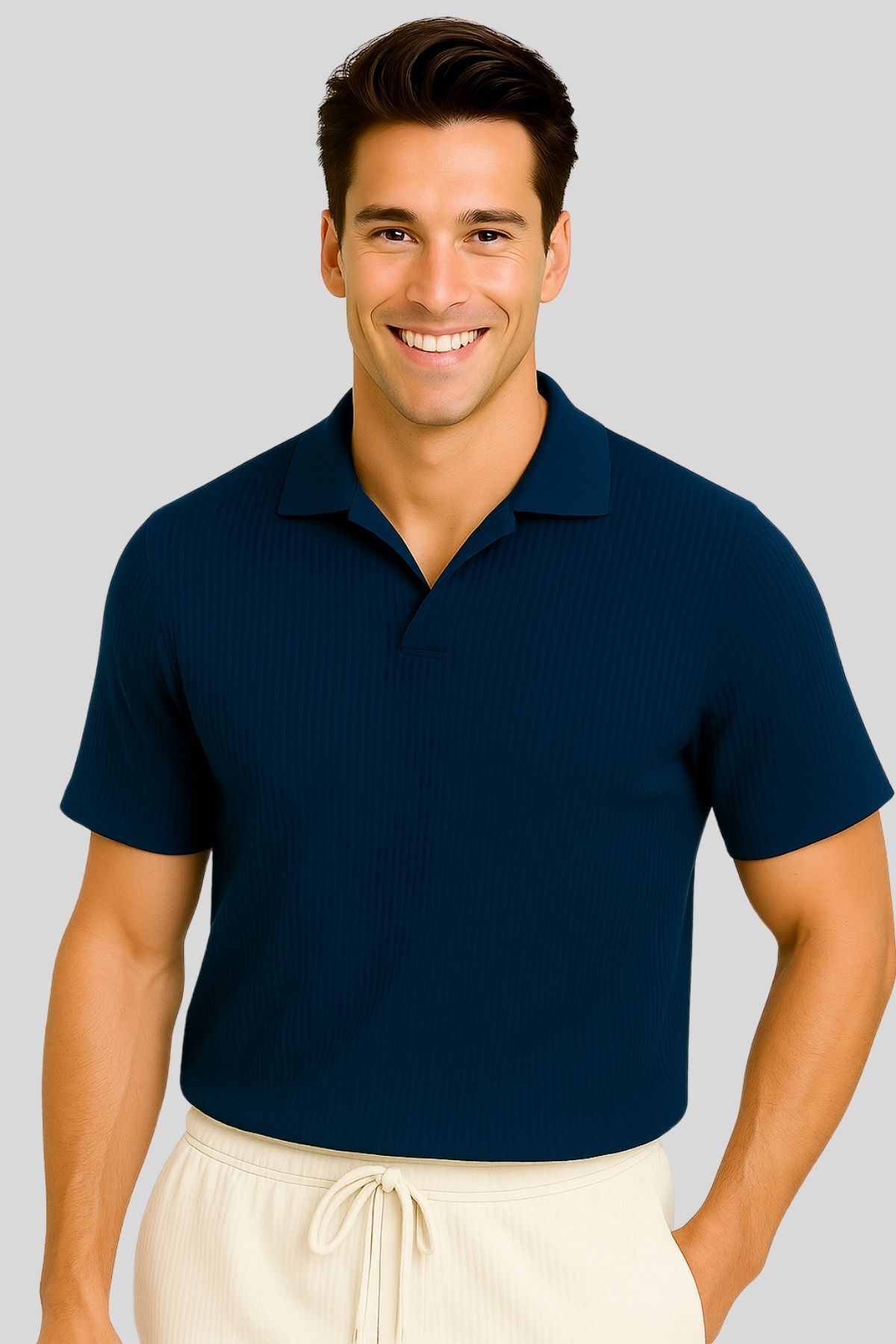 armicem Unisex Basic Polo Yaka Ottoman Kumaş T-shirt