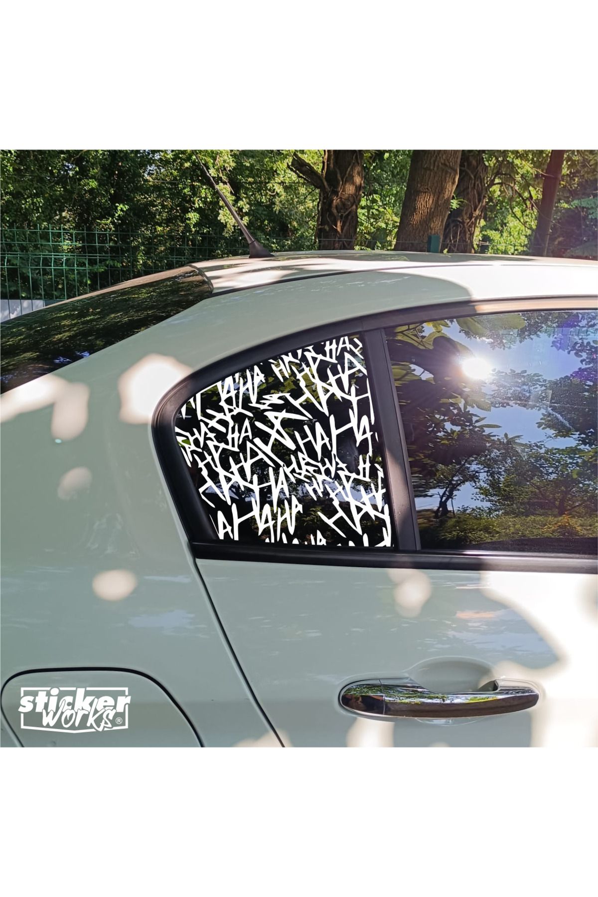 Sticker Works EGEA Kelebek Cam Hahaha Desen - Sağ Sol