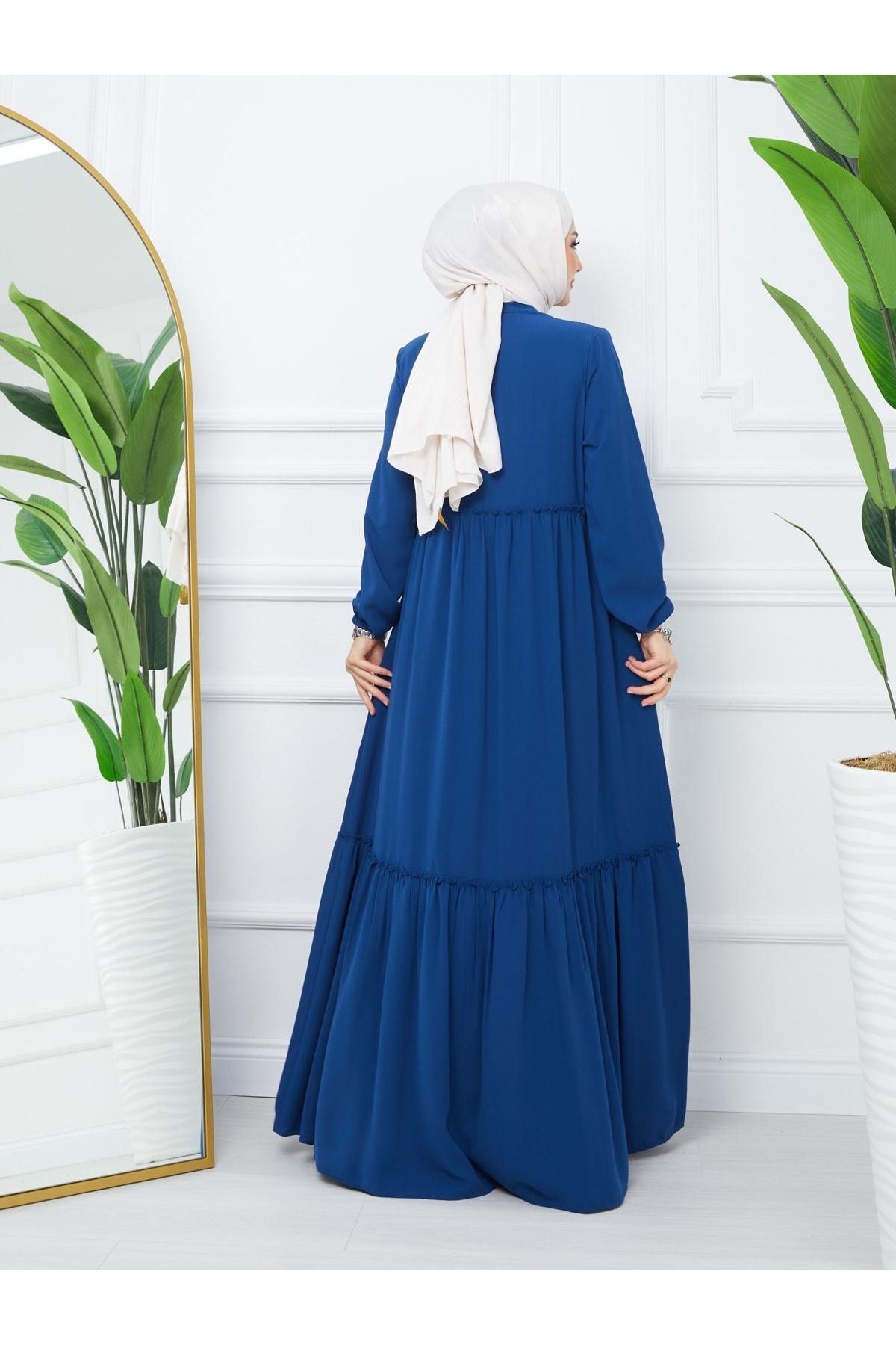 MODA STORE Medine İpeği Büzgülü Ferace