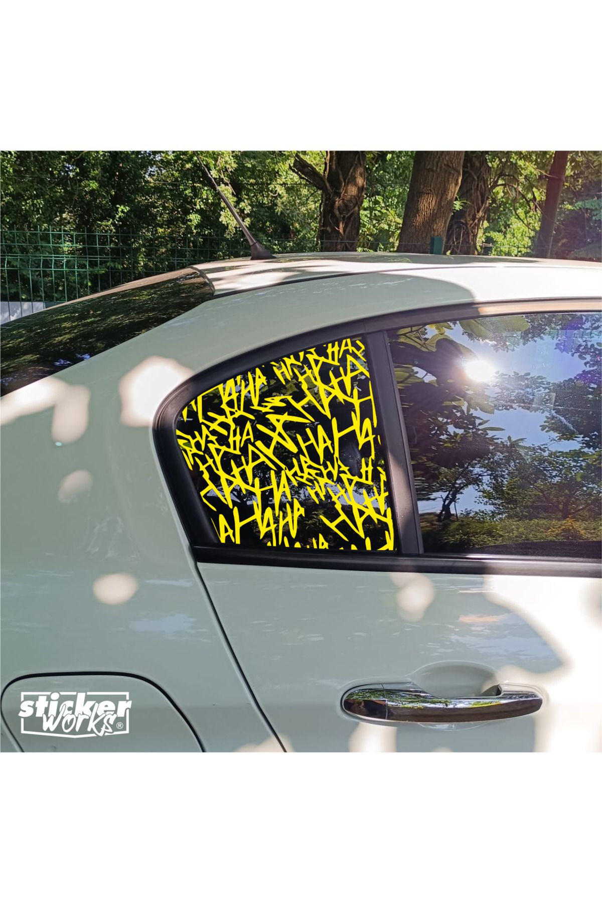 Sticker Works EGEA Kelebek Cam Hahaha Desen - Sağ Sol