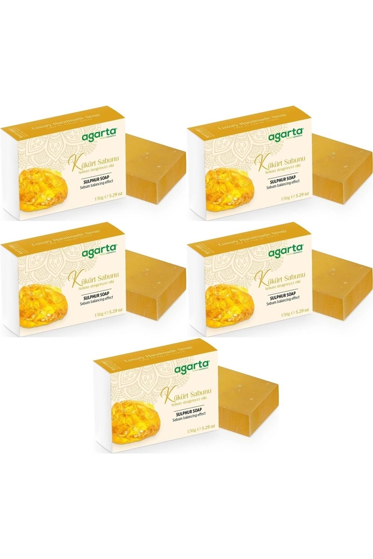 Agarta El Yapımı Doğal Sabun 150GR Kükürt (5 Li Set)