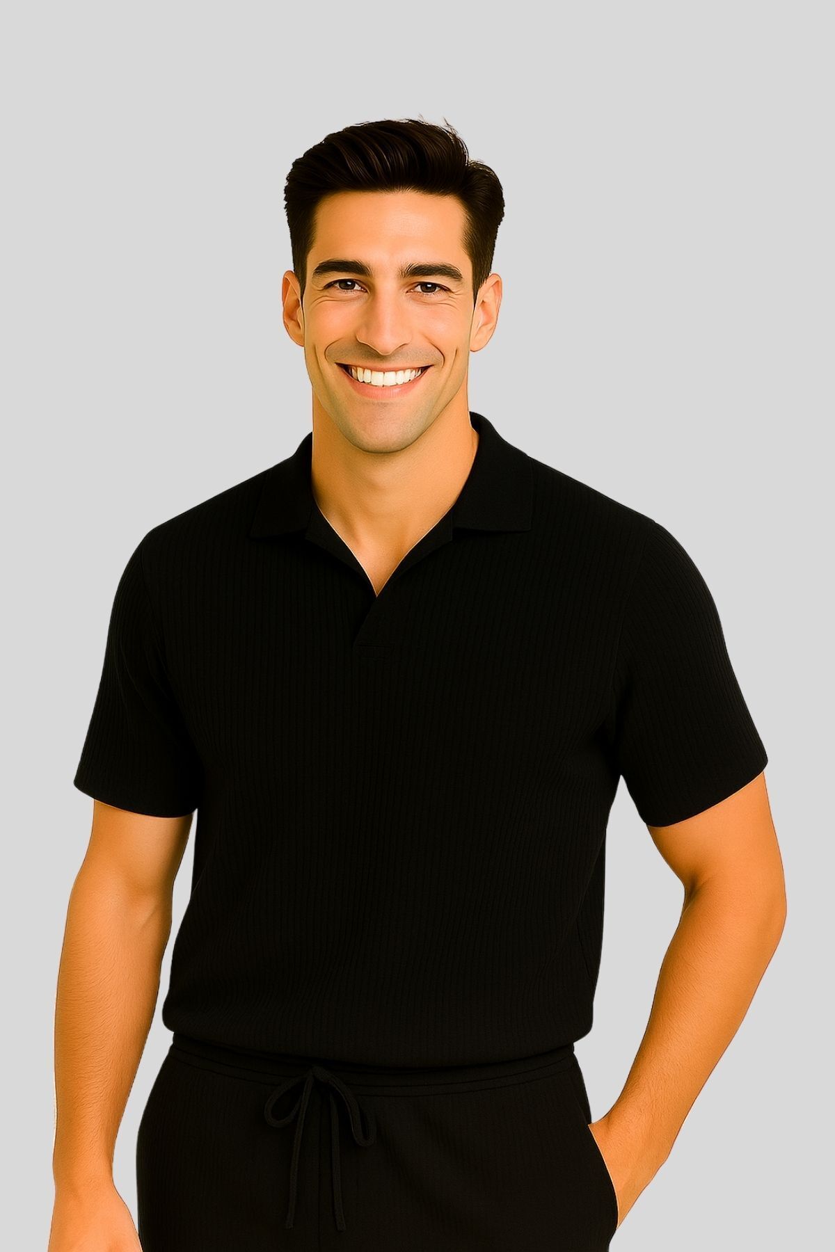 armicem Unisex Basic Polo Yaka Ottoman Kumaş T-shirt