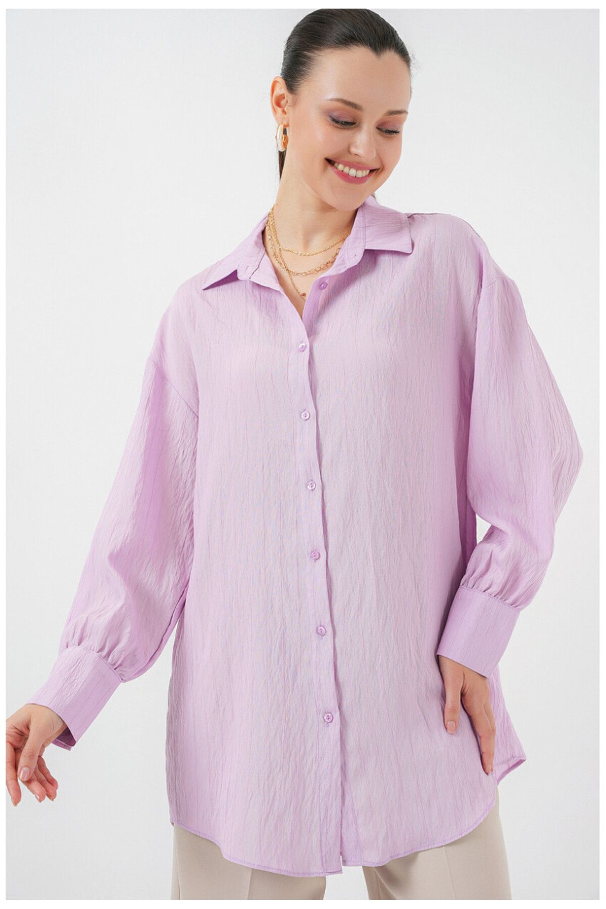 mahira collection ÇİZGİLİ UZUN TUNİK GÖMLEK