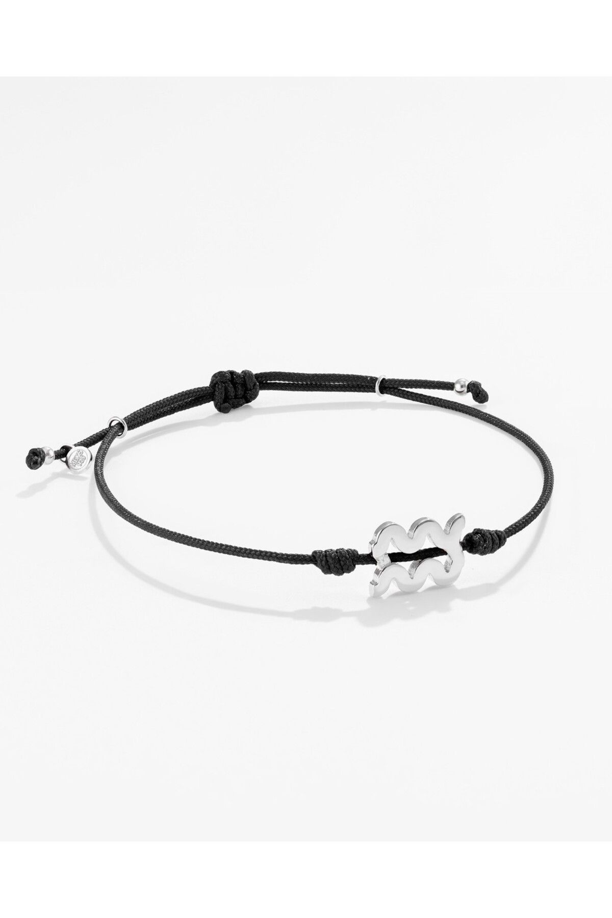 MEKS JEWELS Gümüş Kova Burcu Siyah Bileklik