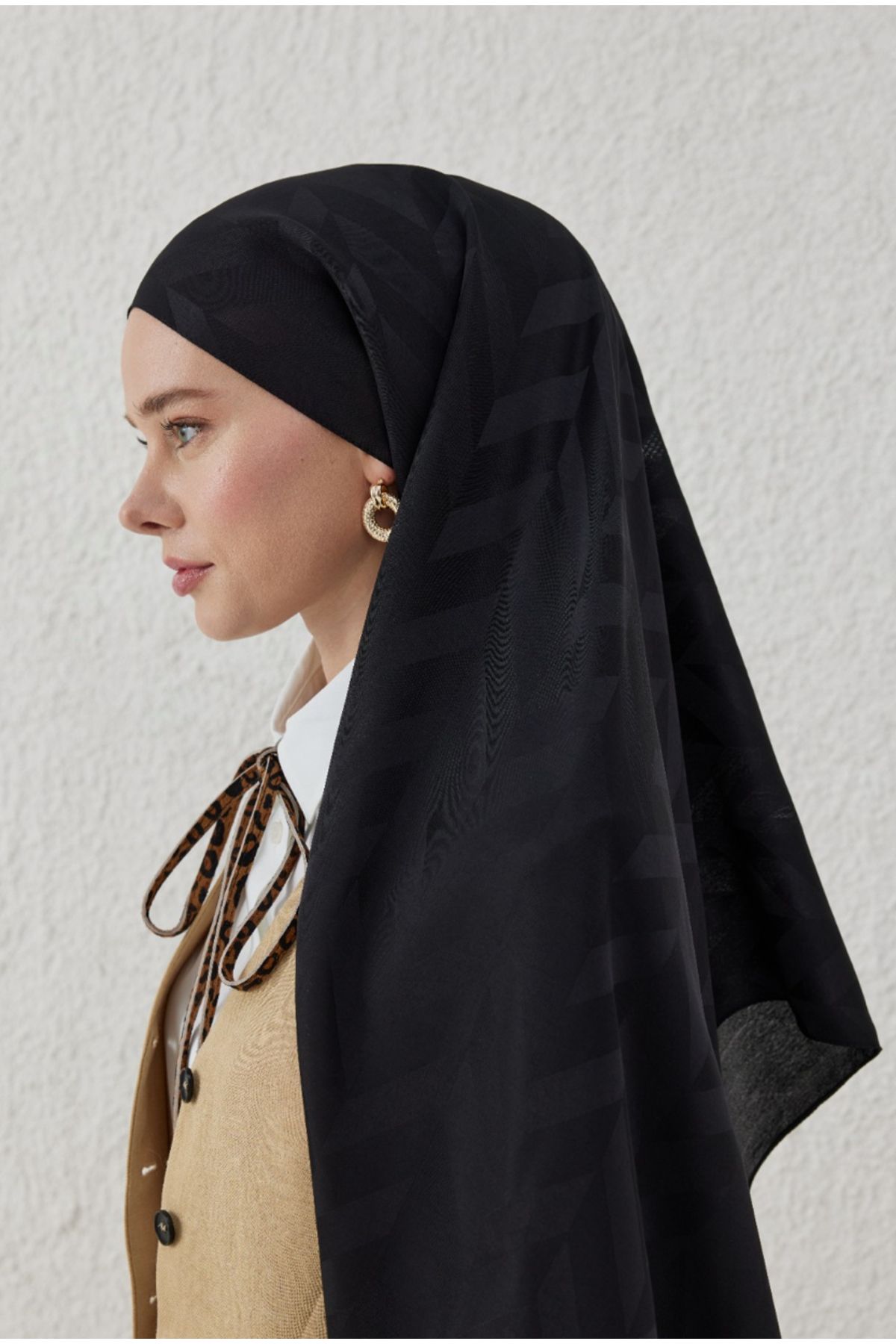VALORSCARF Valor balıksırtı desen şal siyah