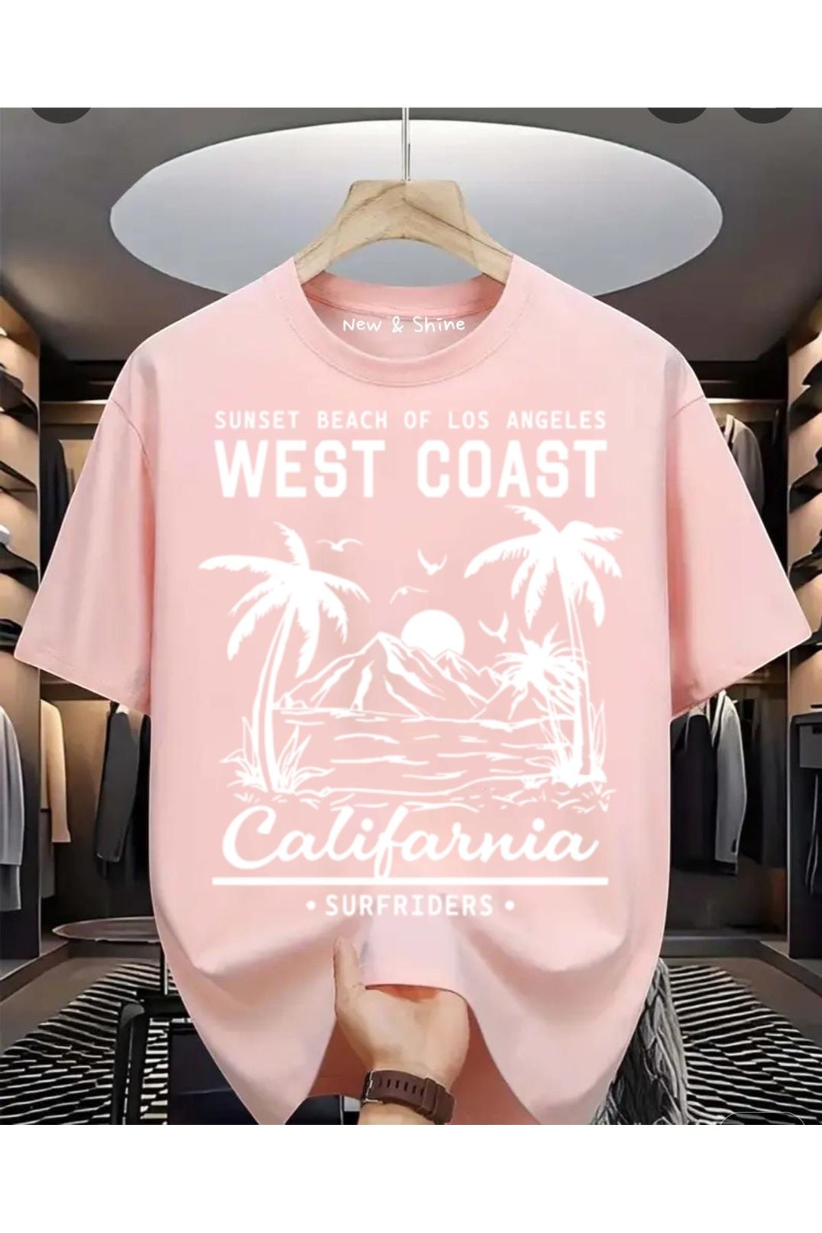 New Shine West Coast Baskılı Oversize T-Shirt