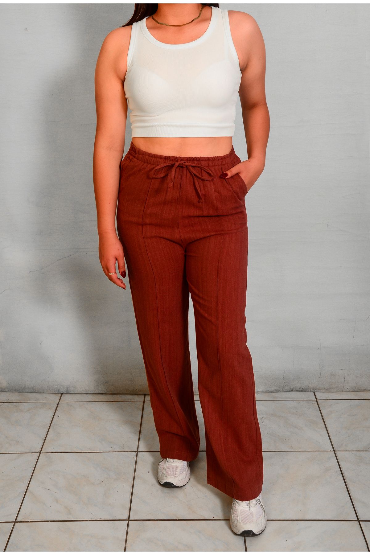 Bumu Elegancy Mevsimlik Pamuklu Keten Pantalon
