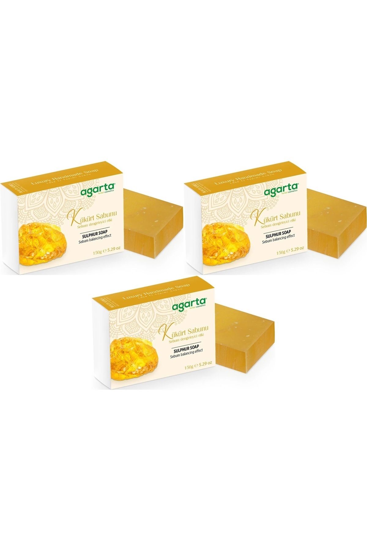 Agarta El Yapımı Doğal Sabun 150GR Kükürt (3 Lü Set)