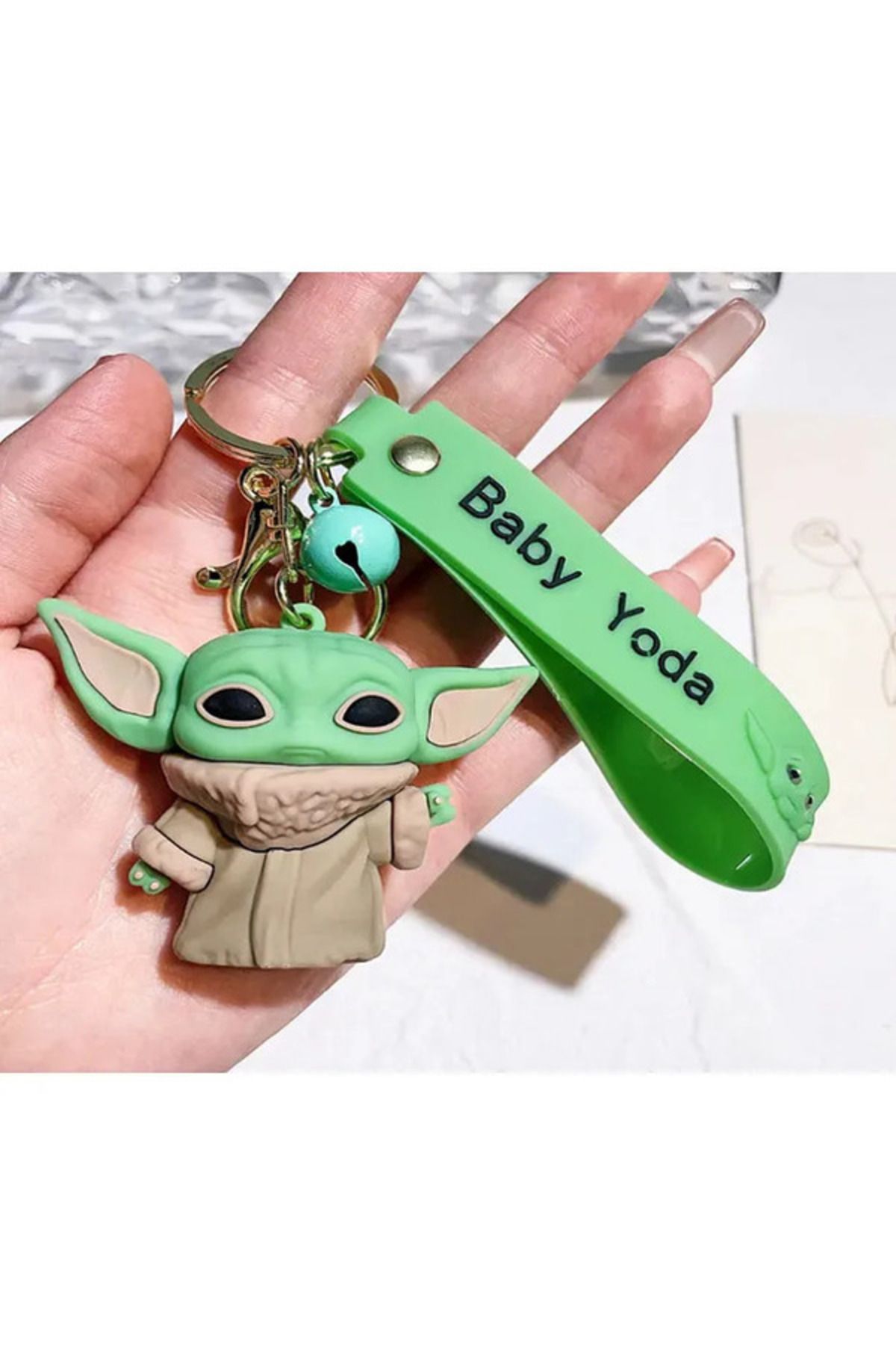 GOKMARKET Baby Yoda Üç Boyutlu Büyük Boy Silikon Anahtarlık&çanta Süsü