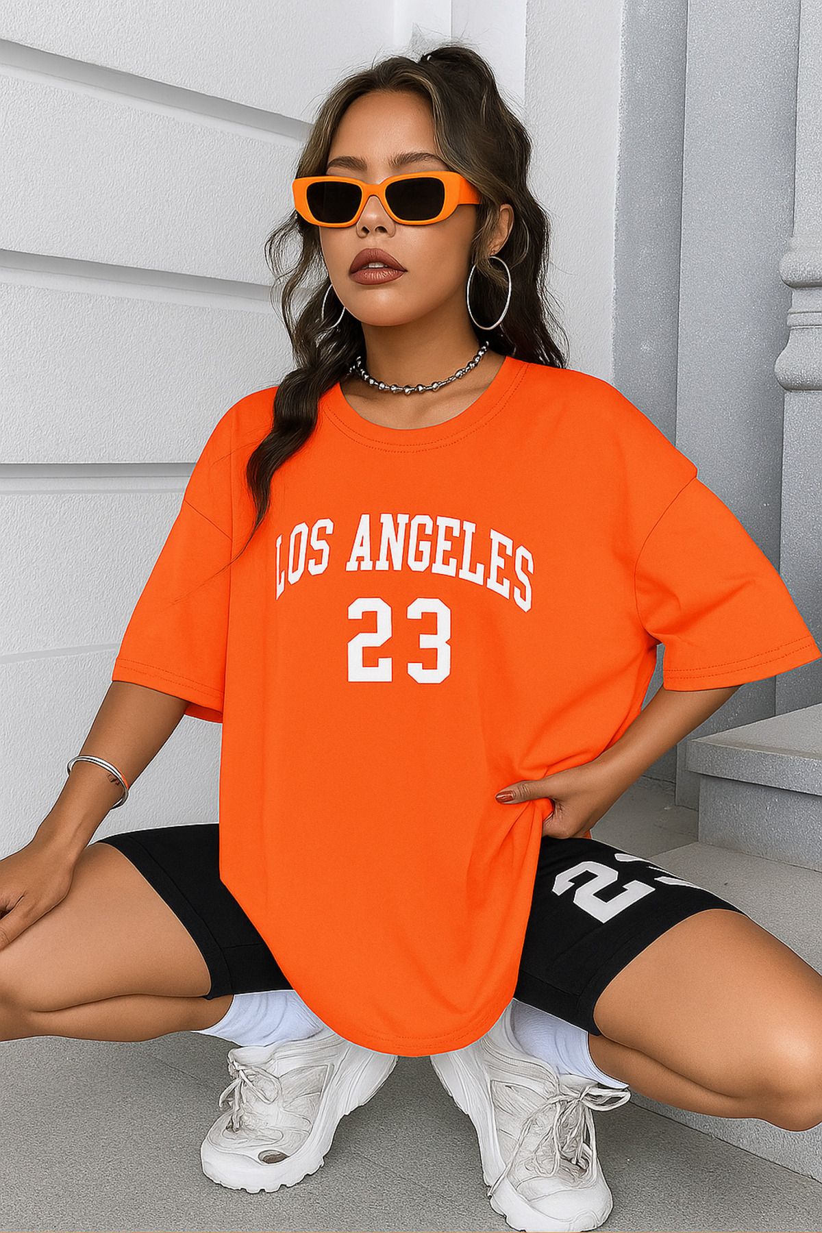 BENROMA Los Angeles Baskılı Oversize Unisex Tişört