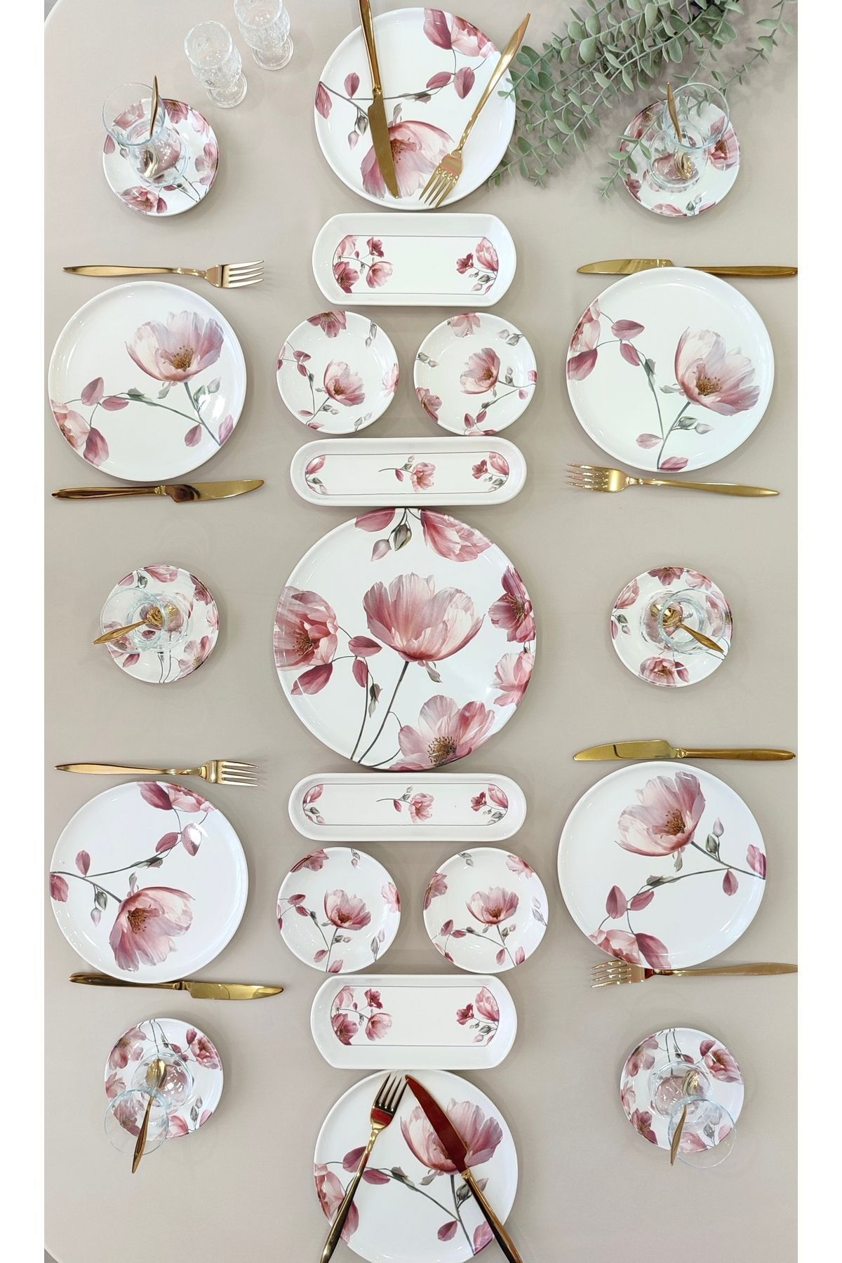 Borser Charming Rose 6 Kişilik 21 Parça Kahvaltı Takımı Kahvaltı Seti