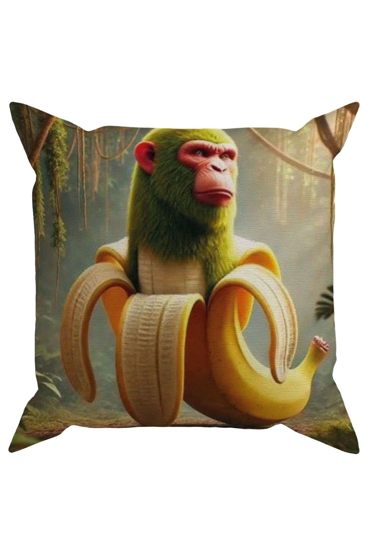 lakeyf şempazini bananinni 45x45 kırlent kılıfı