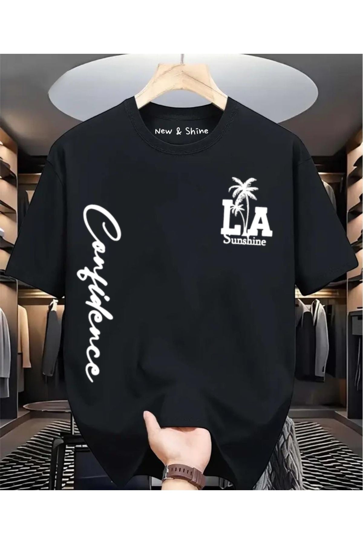 New Shine LA CALİFORNIA Baskılı Oversize T-Shirt