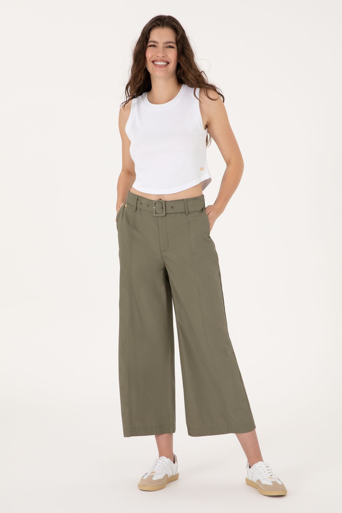 U.S. Polo Assn. Kadın Koyu Haki Kanvas Pantolon 50300262-VR111