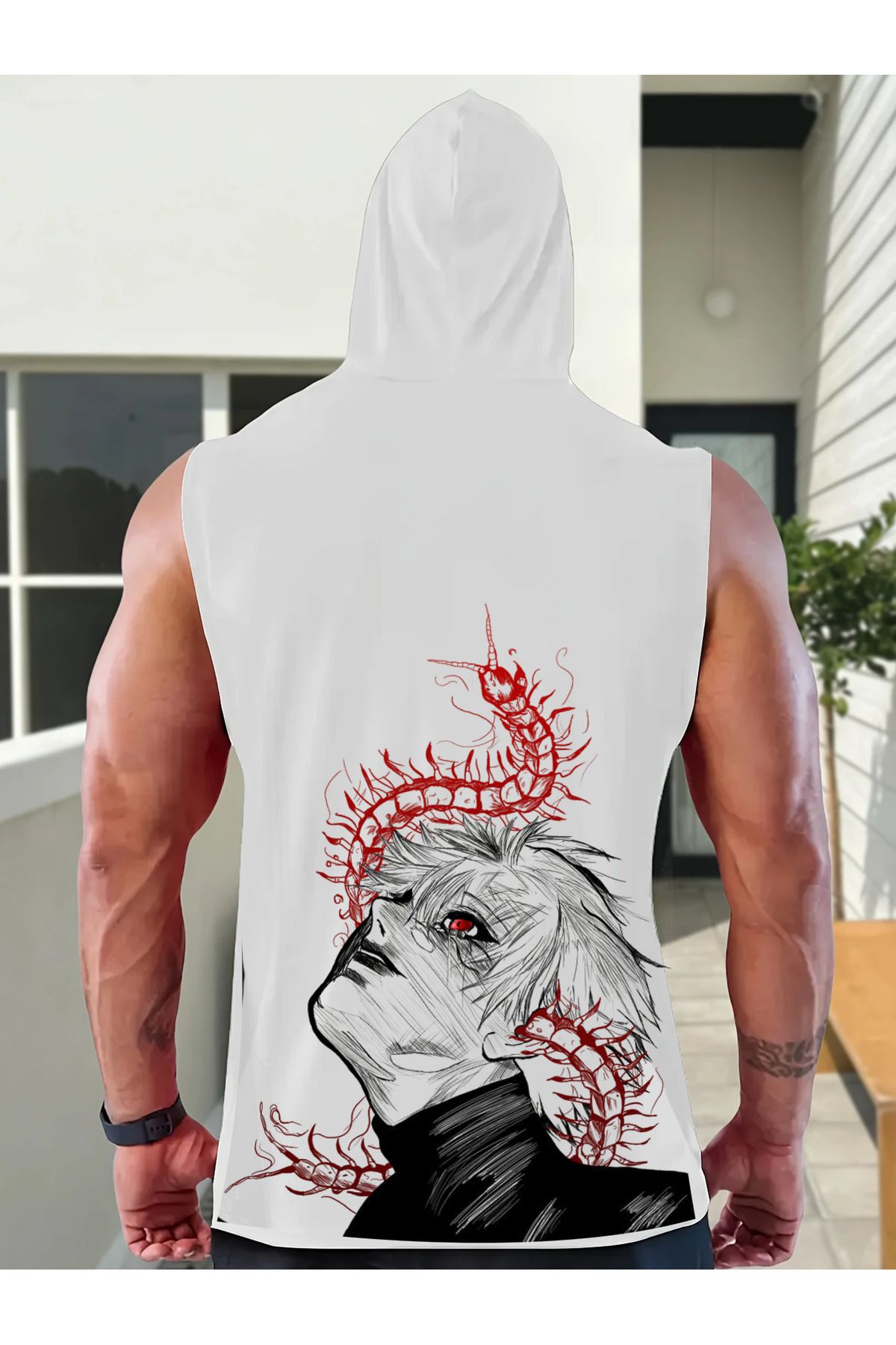 bellanova Oversize 1 Kalite Tokyo Ghoul Baskılı Kolsuz Sweatshirt