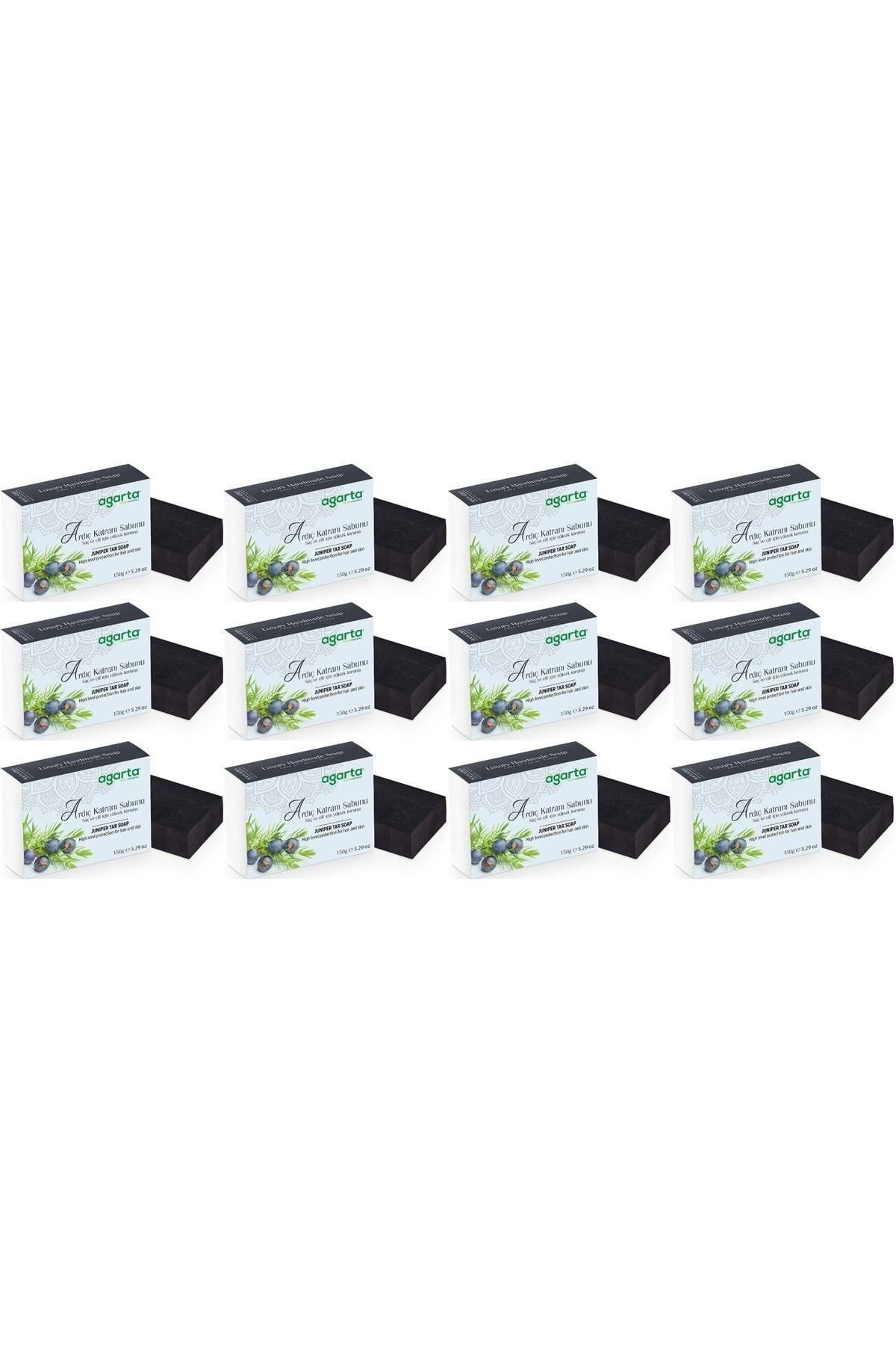Agarta El Yapımı Doğal Sabun 150GR Ardıç Katranı (12 Li Set)