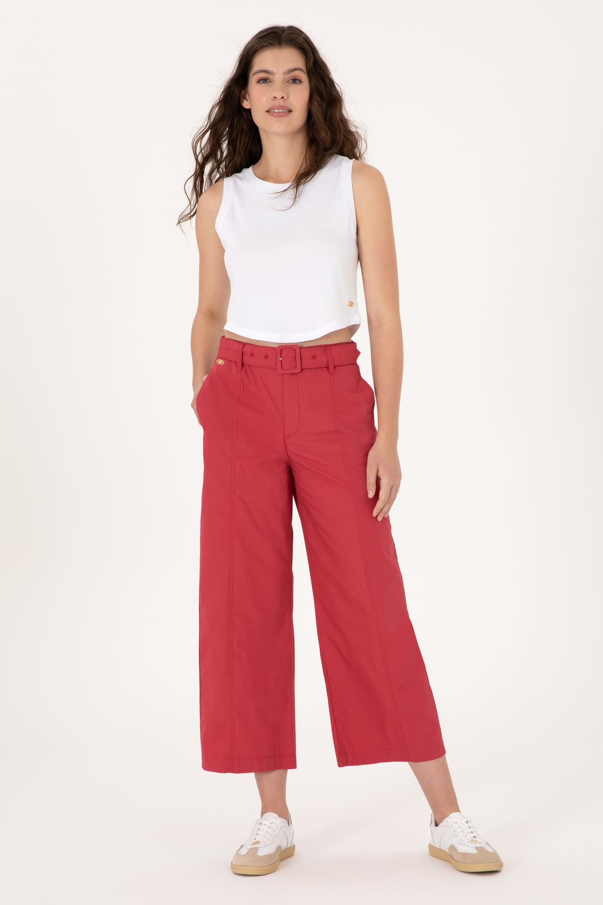U.S. Polo Assn. Kadın Vişne Kanvas Pantolon 50300262-VR223