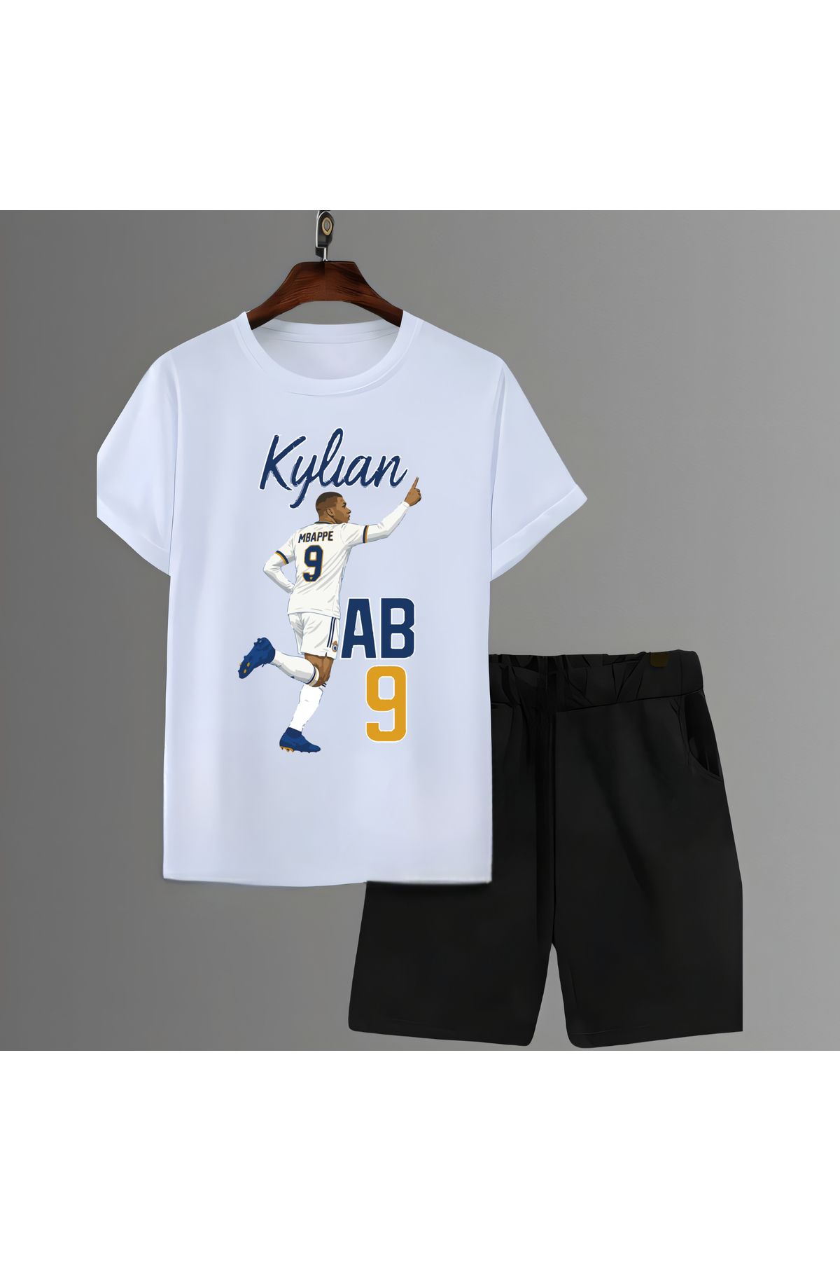 Biy Store Karikatür Futbol Forma Baskılı Unisex Kısa Kollu Erkek Tişört Kadın T-shirt Eşofman