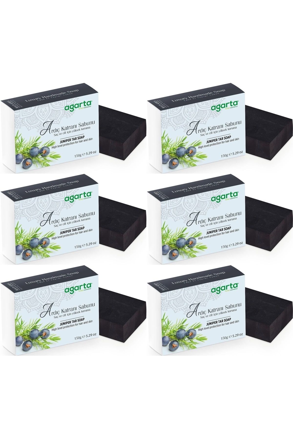 Agarta El Yapımı Doğal Sabun 150GR Ardıç Katranı (6 Lı Set)