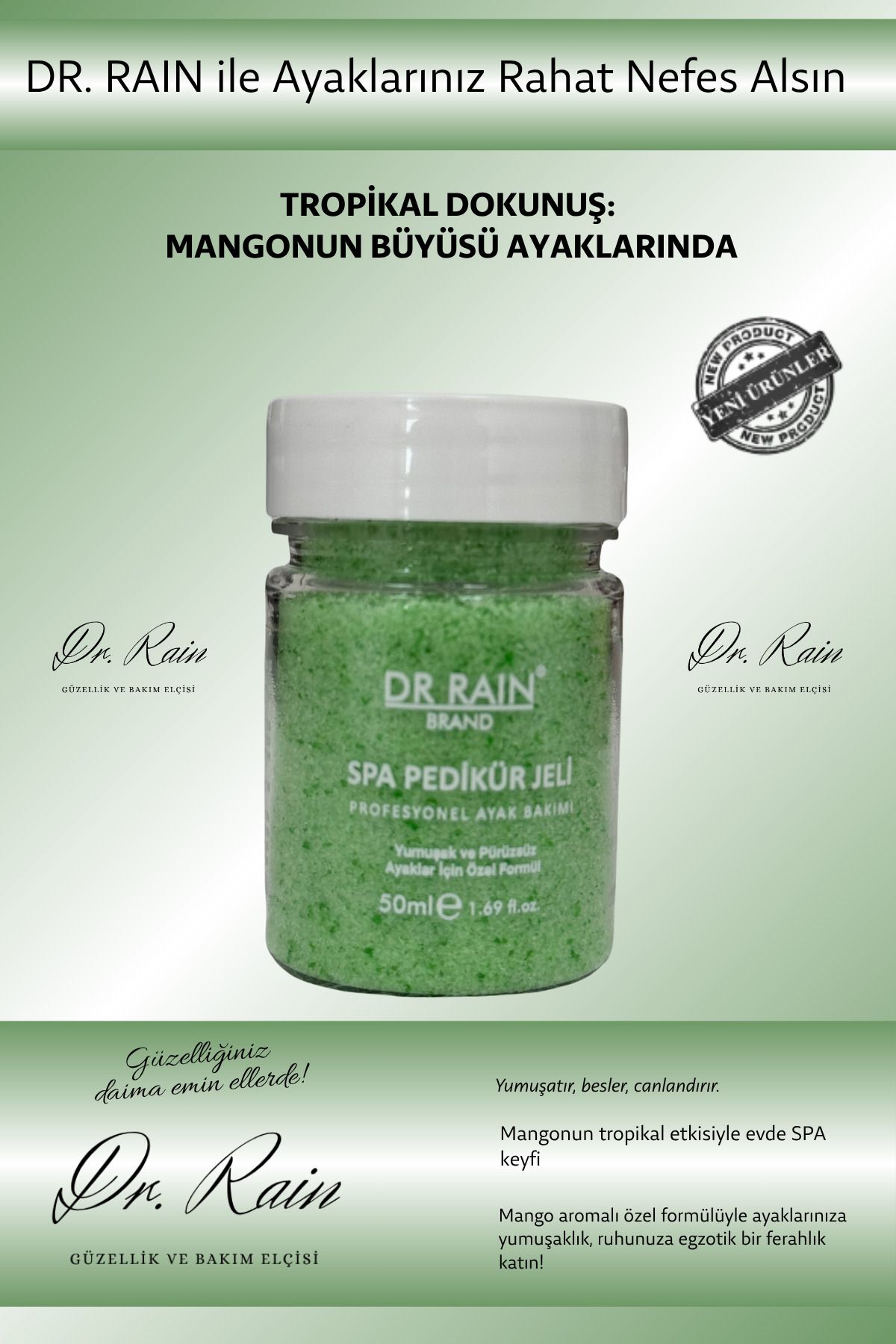 DR.RAİN Dr. Rain Mango Aromalı Spa Pedikür Jeli 50 ml | Yoğun Nemlendirme ve Tropikal Ferahlık