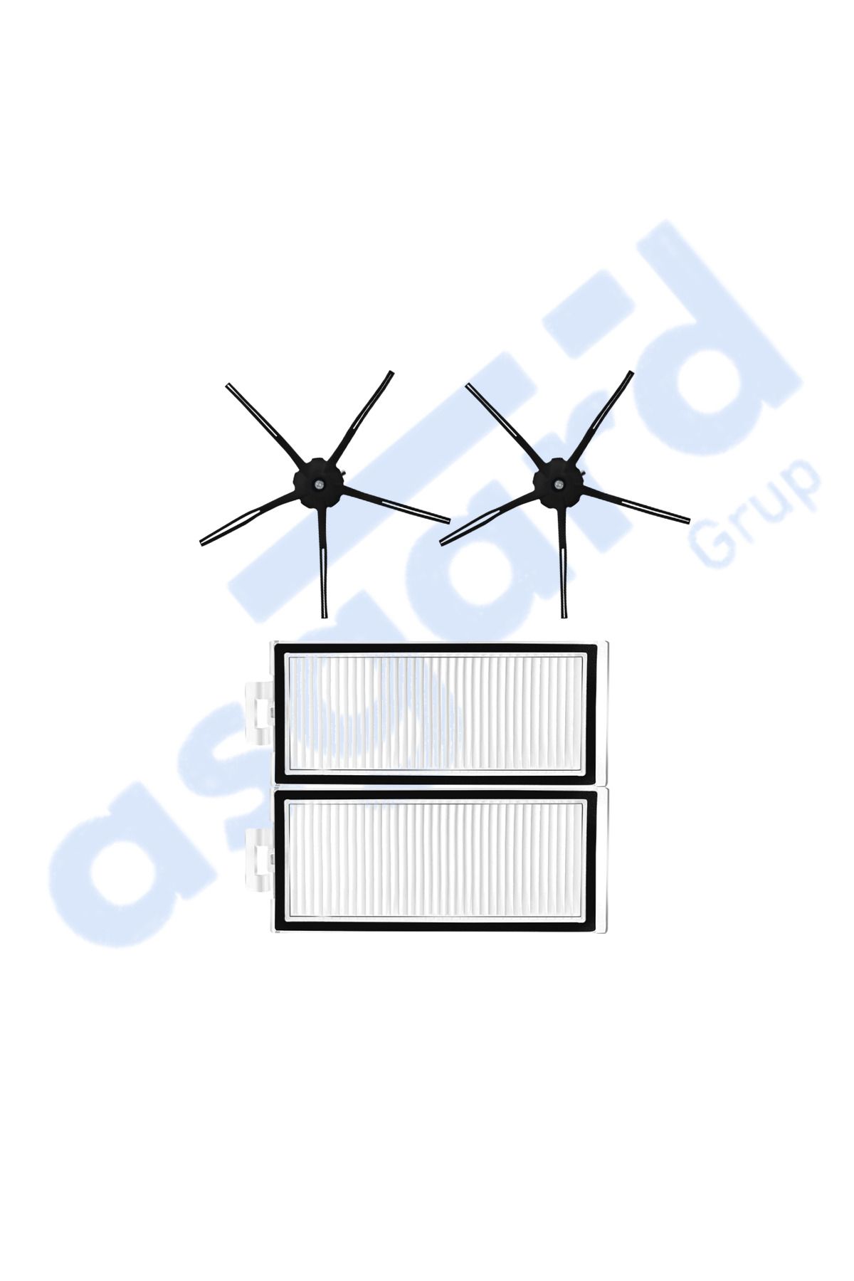 Asgard Grup ROBOROCK Q7 , Q7+ , Q7 MAX , Q7 MAX+ Uyumlu 2 Yan Fırça 2 Filtre
