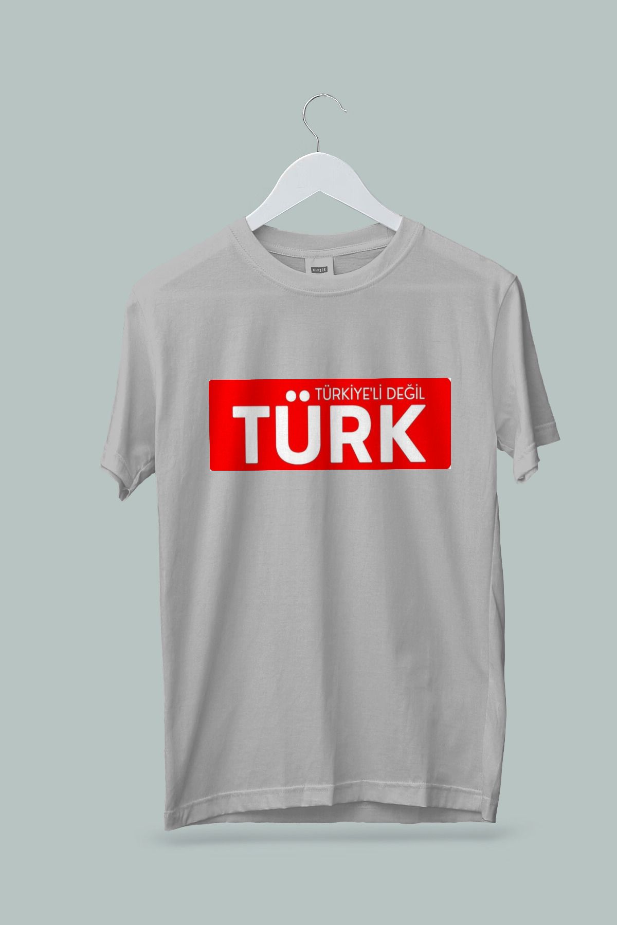 Maki Home Kadın Erkek Unisex Yetişkin Türkiyeli Değil Türk Baskılı Beyaz Gri Siyah Tshirt tişört