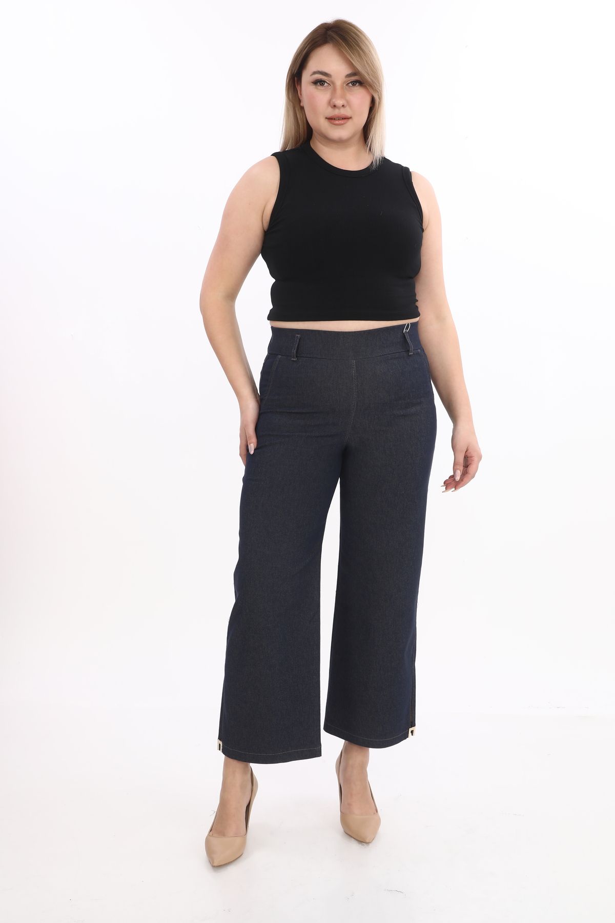 EXİTLİNE Kadın Yazlık Jeans Lacivert Pantolon