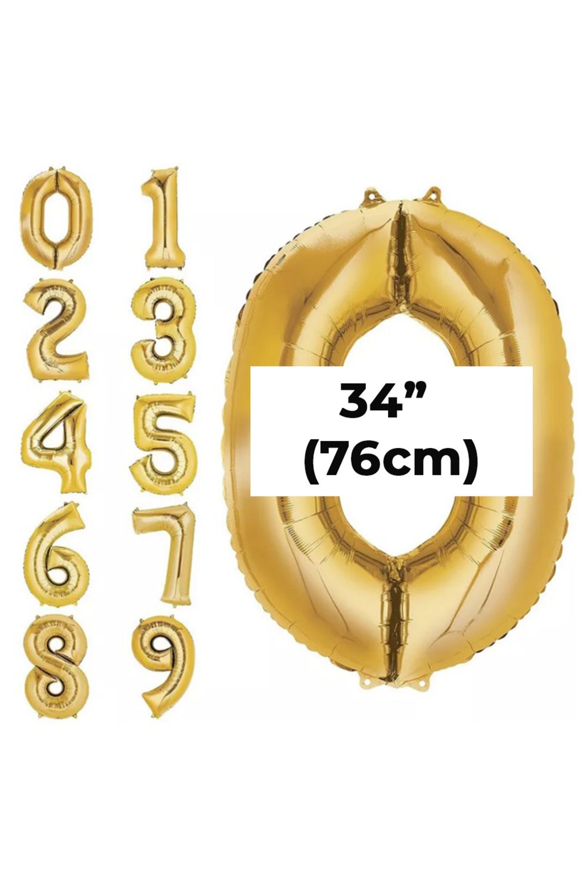 PARTİMİO PARTİ MALZEMELERİ Rakam Folyo Balon Gold Renk 34'' (76cm)