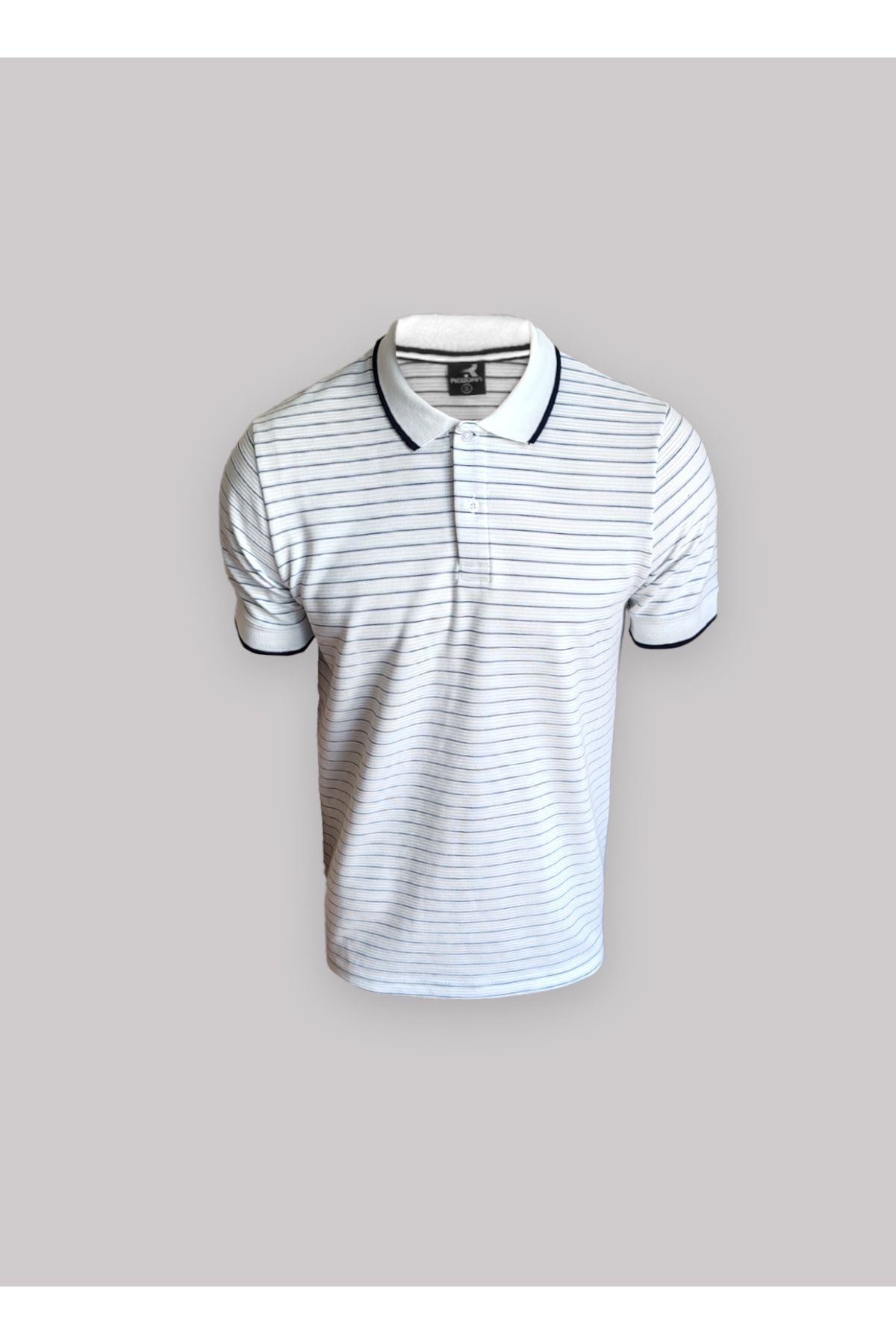 REBORN Polo Yaka Çizgili Kısa Kollu Erkek T-Shirt