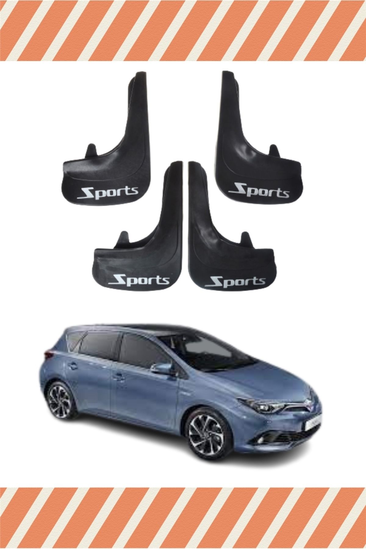 ALPAX OTOMOTİV Toyota Auris Sports Yazılı 4'lü Tozluk Çamurluk Paçalık