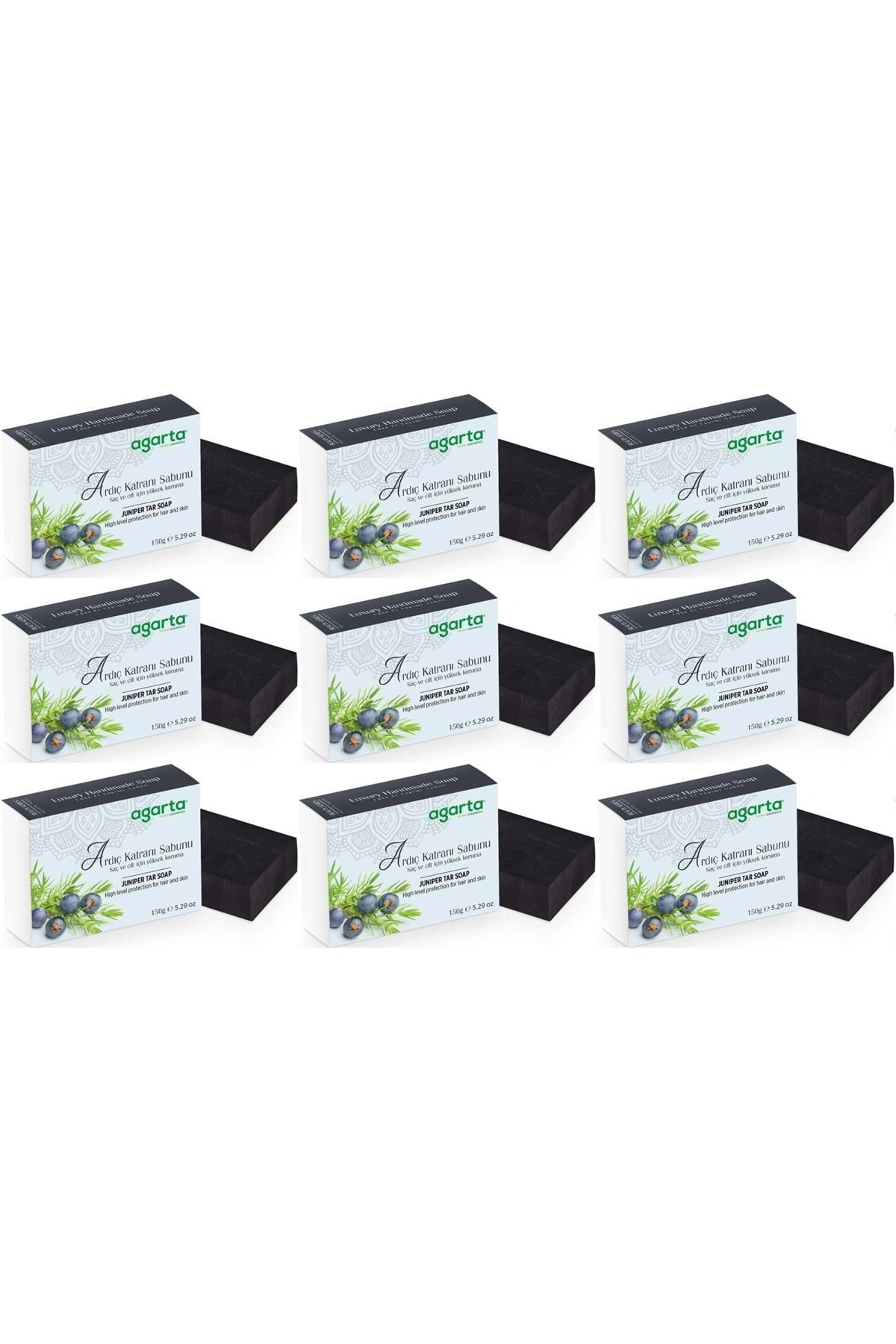 Agarta El Yapımı Doğal Sabun 150GR Ardıç Katranı (9 Lu Set)