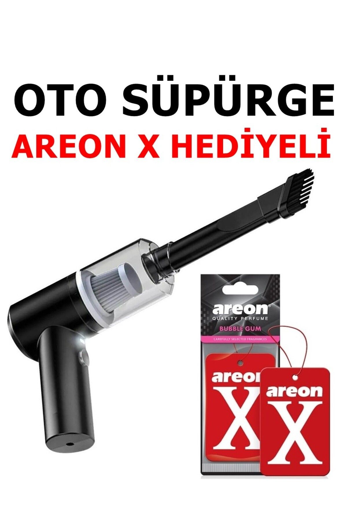 NEBON Mini Vakumlu Type C Şarjlı Araç Süpürgesi El Süpürgesi AREON X HEDİYELİ