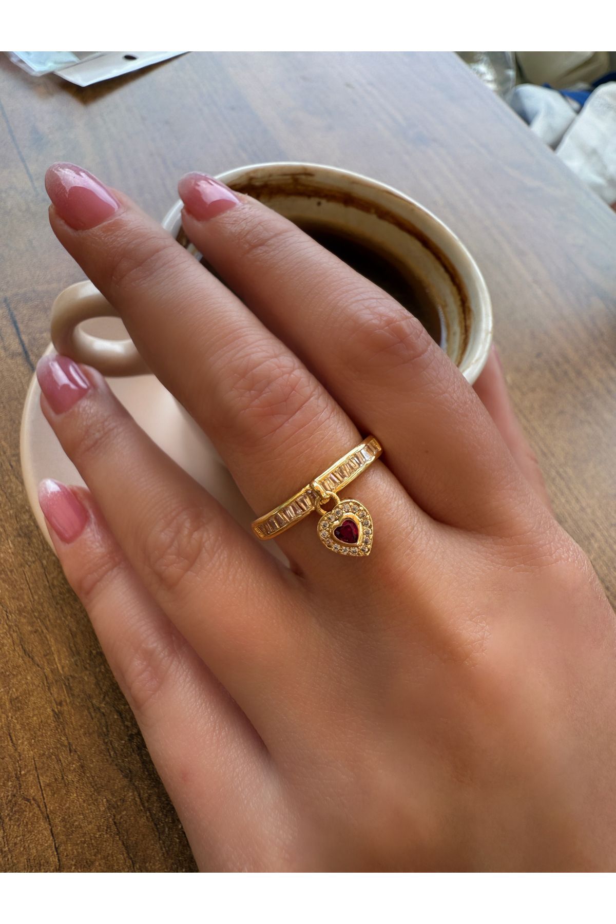 HeyYou Jewelry Ayarlanabilir royal kalp yüzük