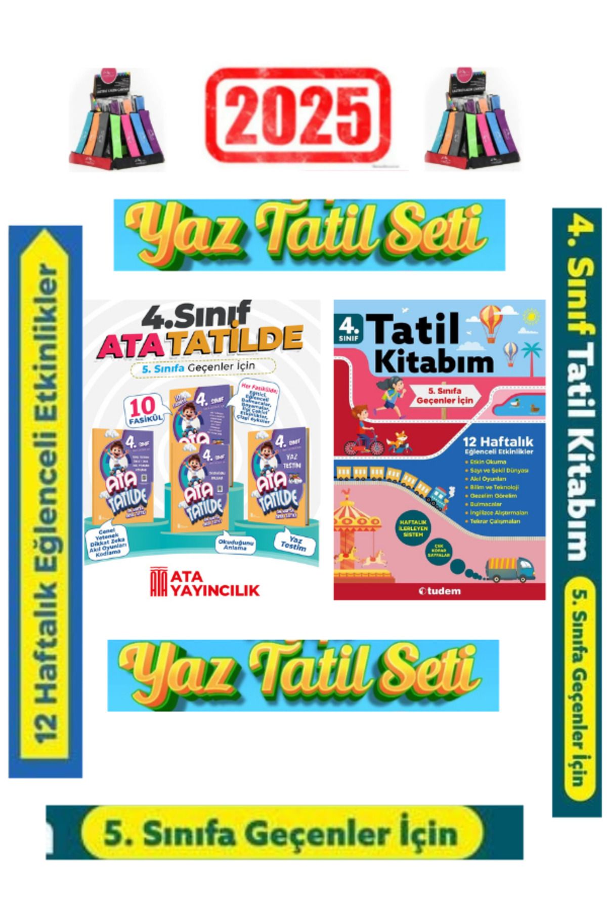 Bilfen Yayıncılık Ata Tatilde 4.Sınıf Yaz Tatil+Tudem 4.Sınıf Gün Gün Yaz Tatil Seti+Kalemlik