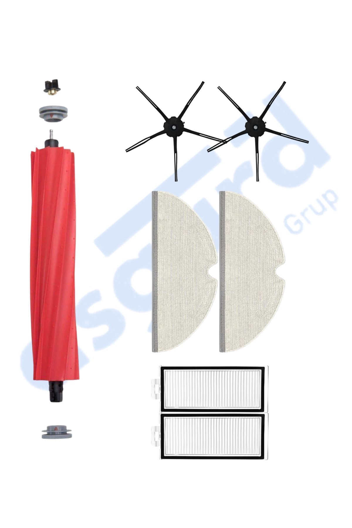Asgard Grup ROBOROCK Q7 , Q7+ , Q7 MAX , Q7 MAX+ Uyumlu 1 Ana Fırça 2 Yan Fırça 2 Filtre 2 Mop
