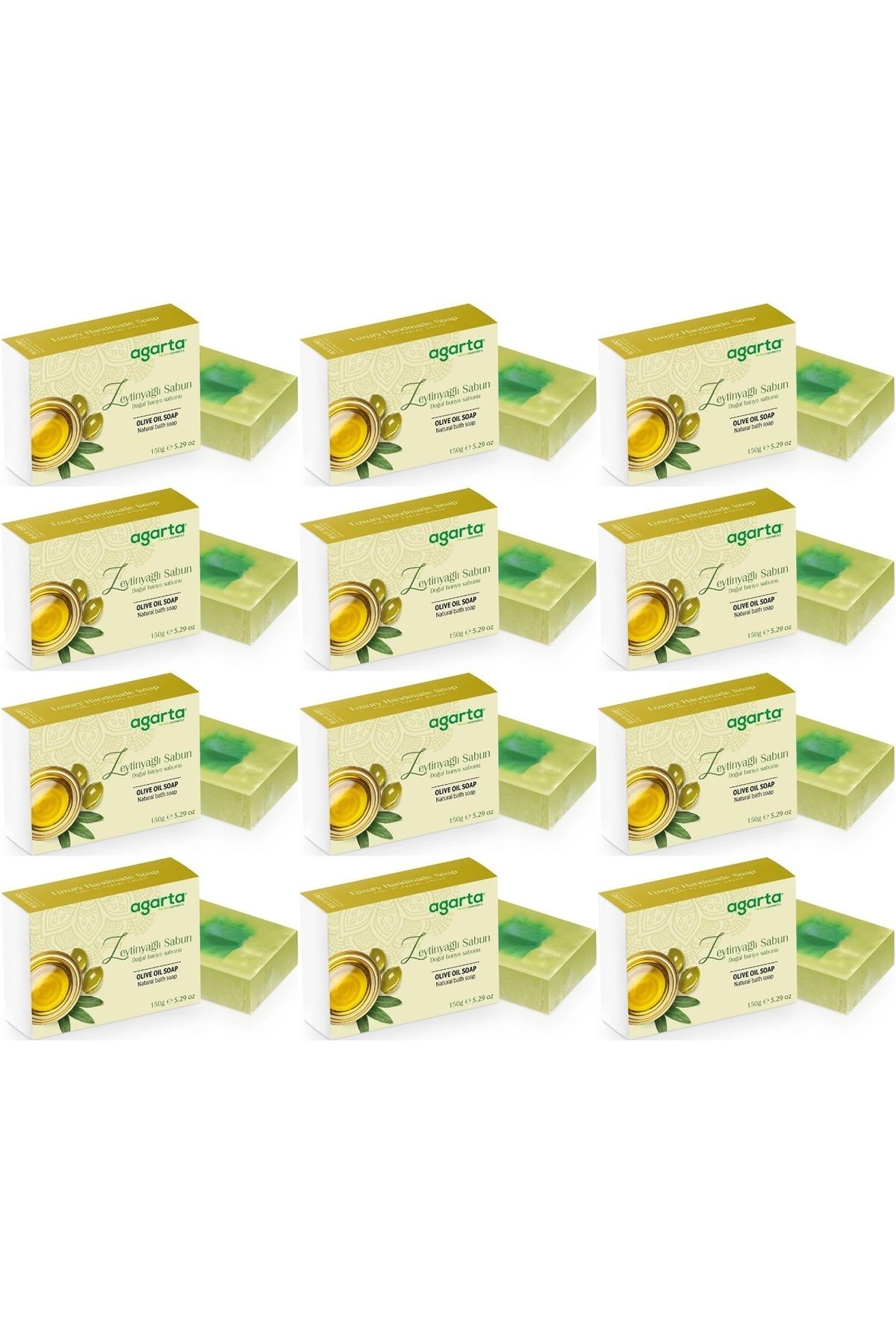 Agarta El Yapımı Doğal Sabun 150GR Zeytinyağlı (12 Li Set)