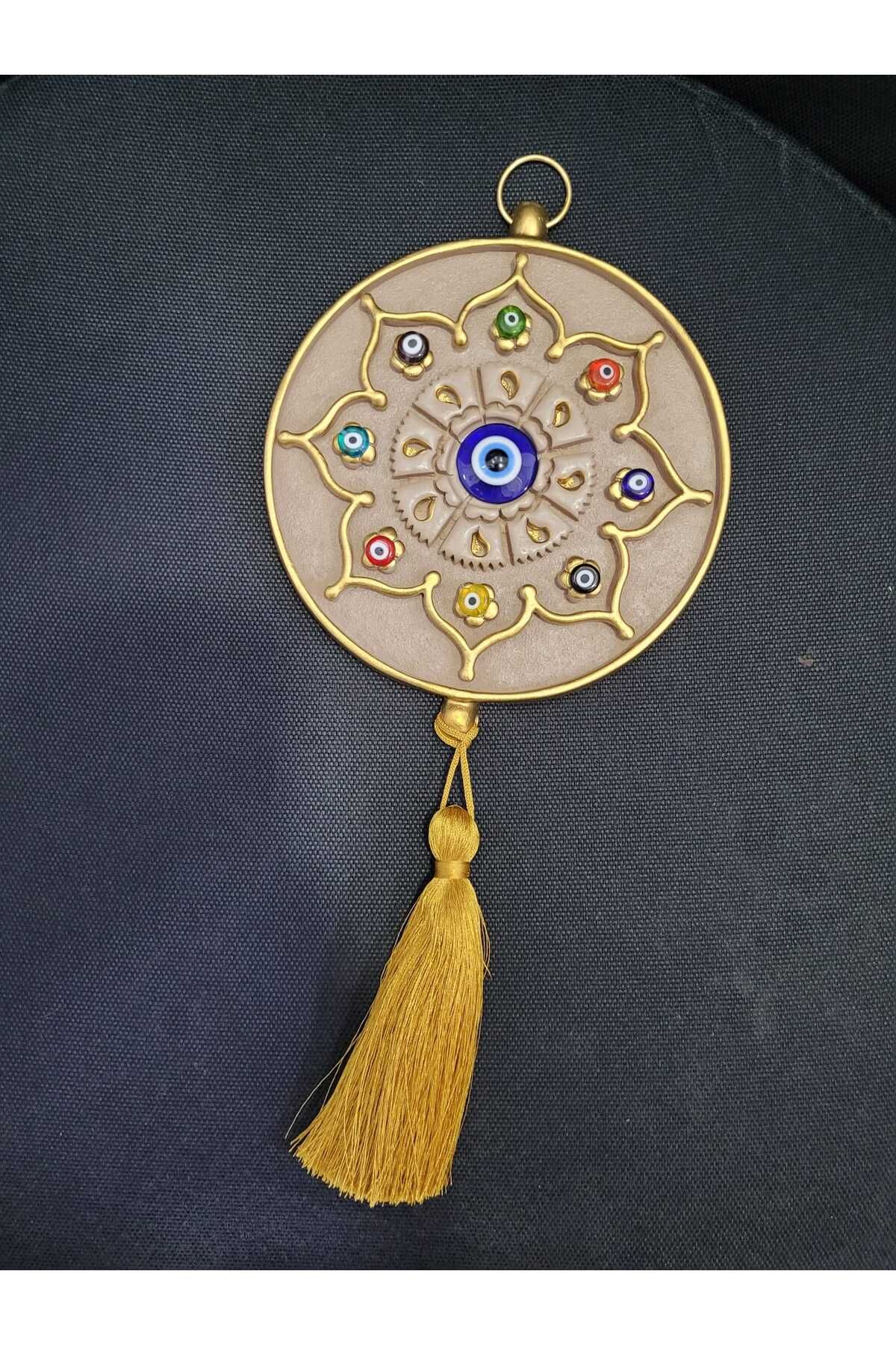 esdekor EVILEYE Tekli Nazarlık Cappuccino Evileye Home Dekoratif Büyük Ev Ofis Dekorasyon 15cm