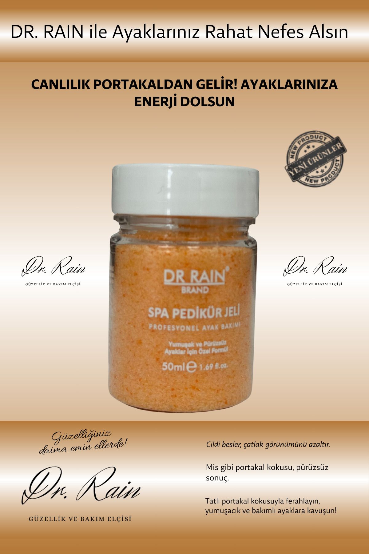 DR.RAİN Dr. Rain Portakal Aromalı Spa Pedikür Jeli 50 ml – Ayak Bakımında Canlandırıcı Turunç Gücü