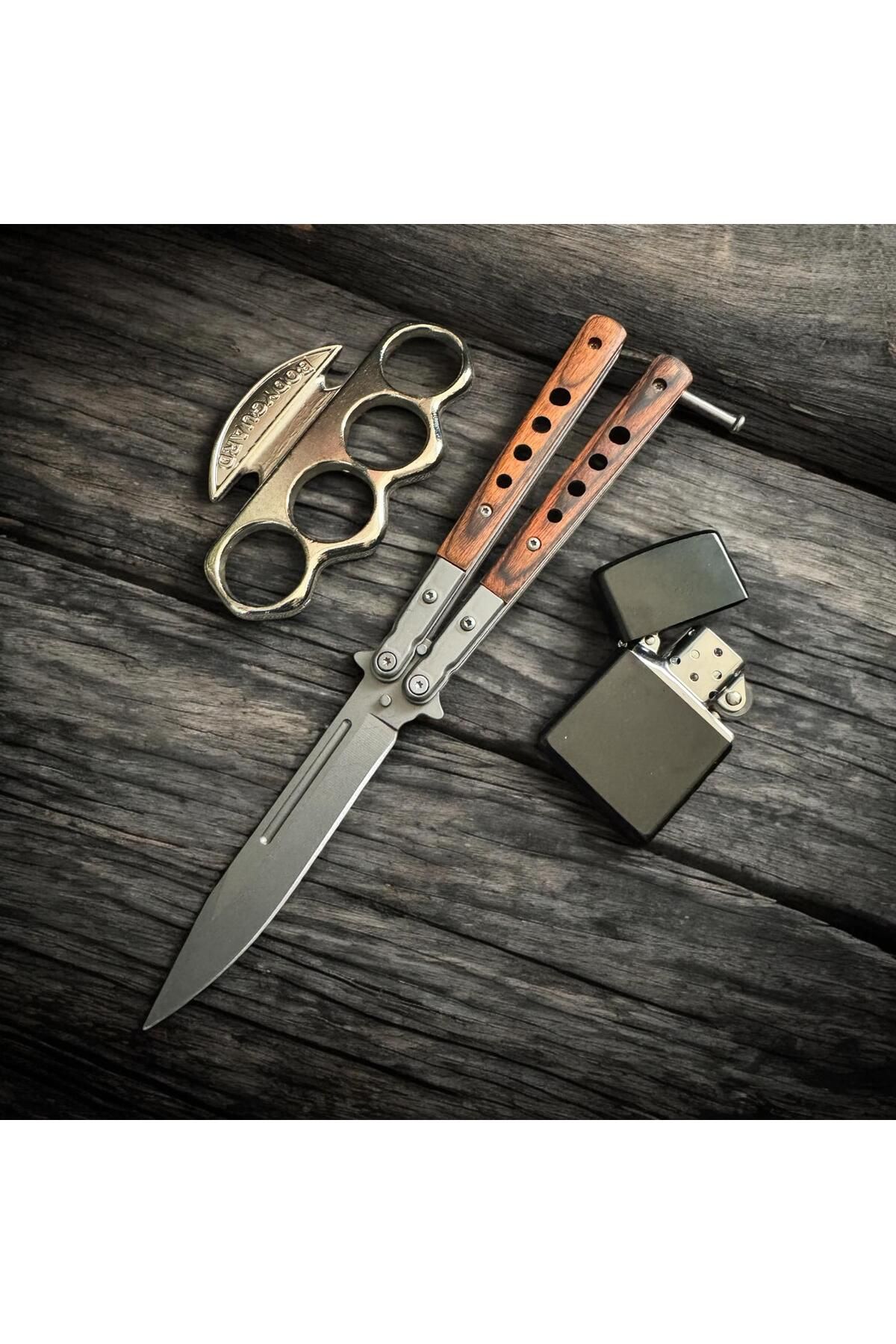 Retro Steampunk AHŞAP DÜZ K3L3B3K ÇAKI