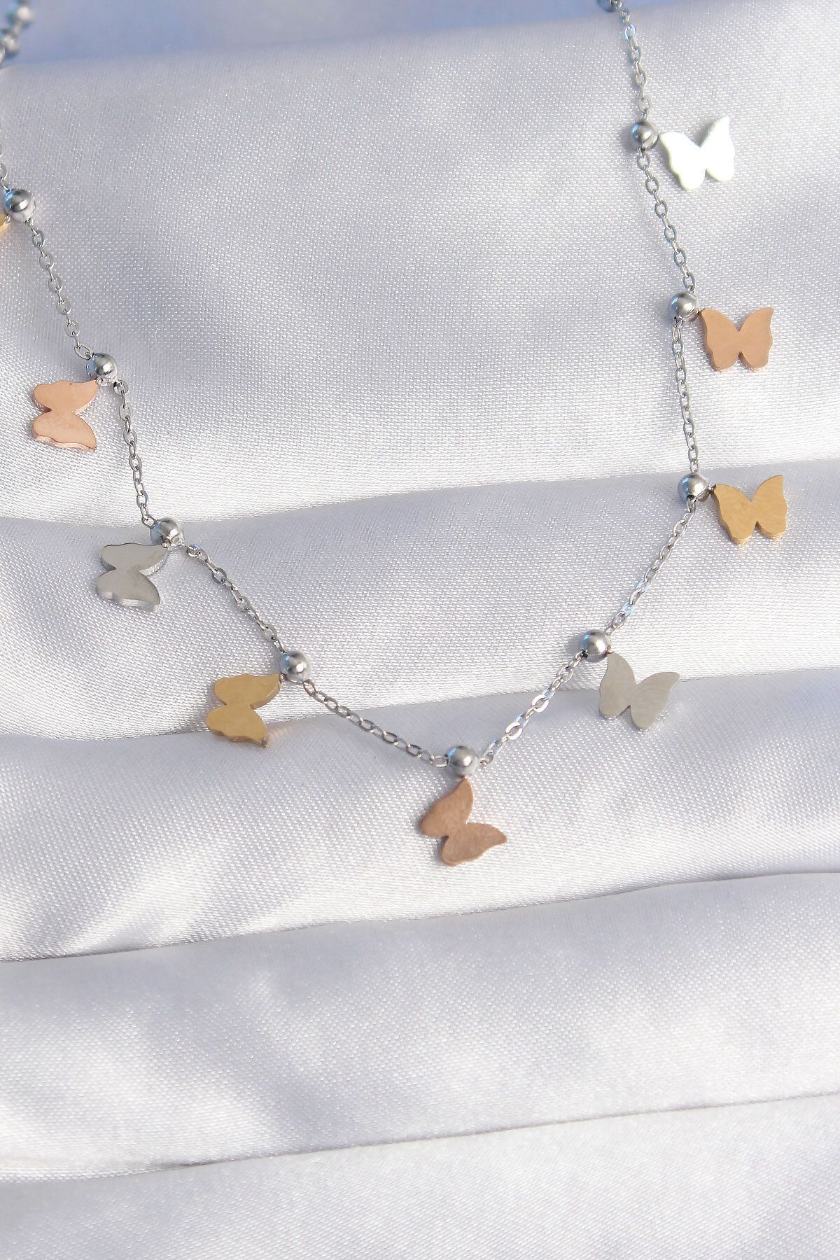 Angel Of Life 316L Çelik Renkli Minimal Kelebek Model Kolye - TJ-BKO8749