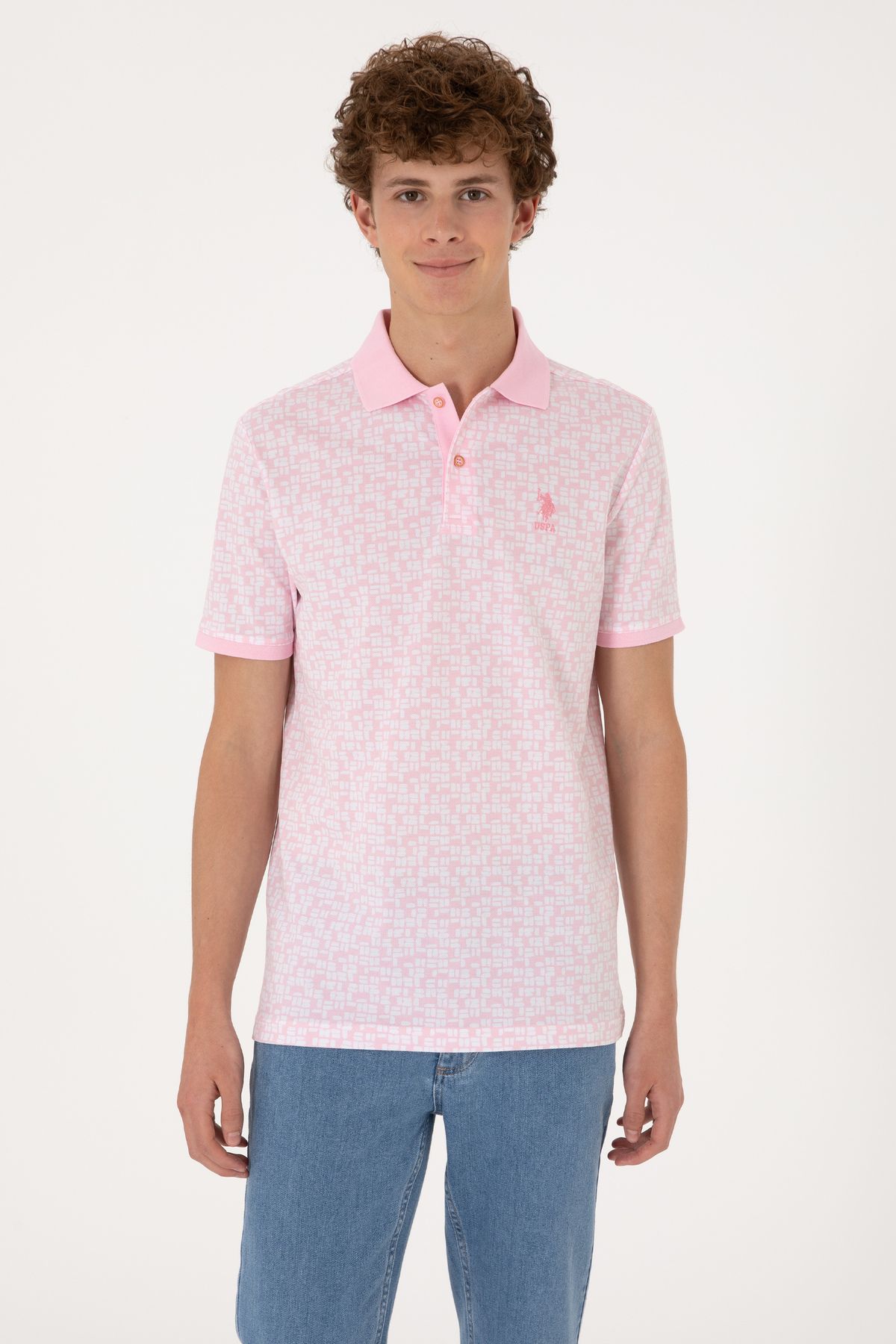 U.S. Polo Assn. Erkek Açık Pembe Tişört 50306837-VR078