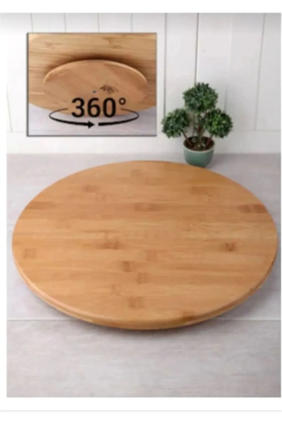 Vera Bambu 36 Cm Dönen Bambu Sunumluk – Peynir Tabağı, Pizza Ve Sosluk Servisi Için Mükemmel Seçim!