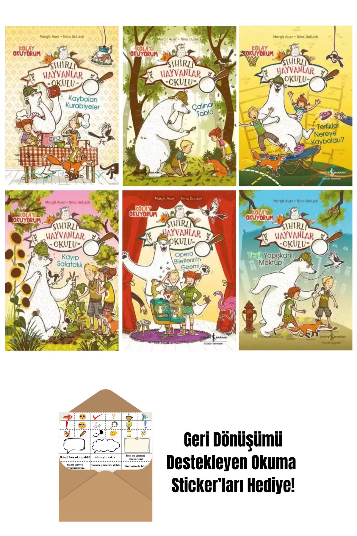 TÜRKİYE İŞ BANKASI KÜLTÜR YAYINLARI Sihirli Hayvanlar Okulu 6 Kitap + Okuma Sticker'ları